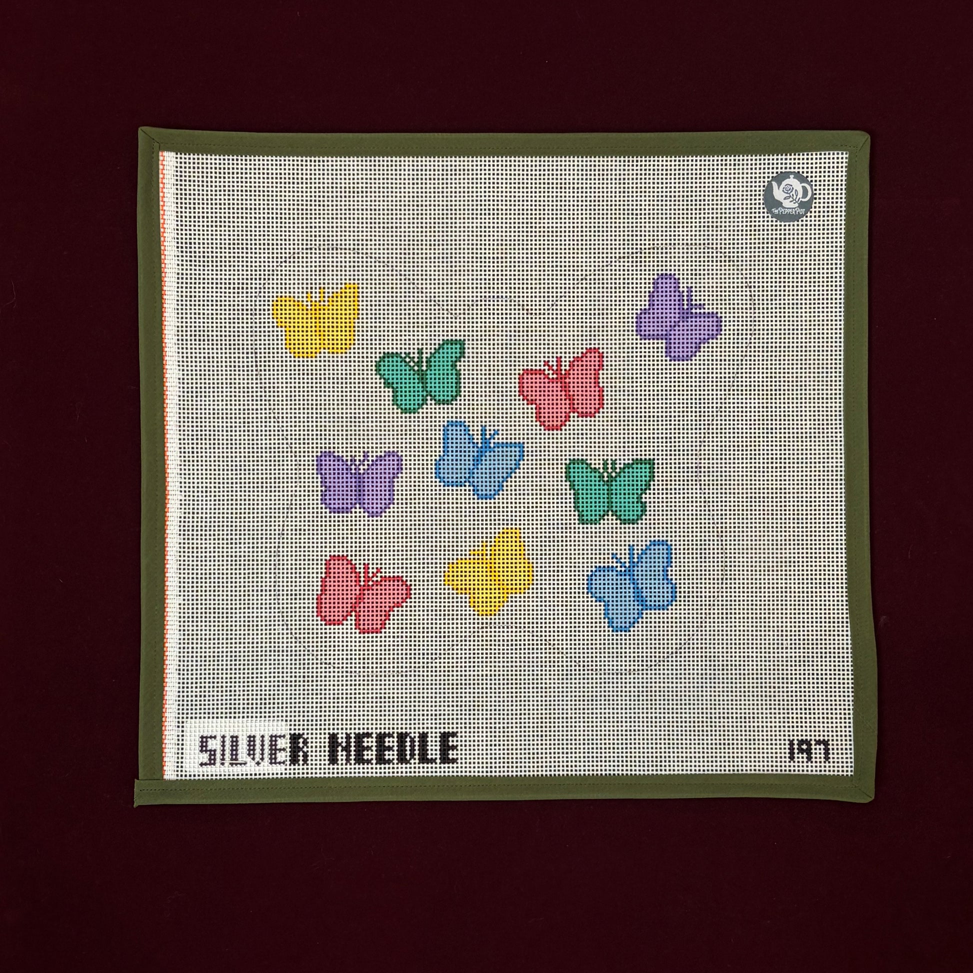 Butterfly Pillow-Canvas-Silver Needle-The Pepper Pot