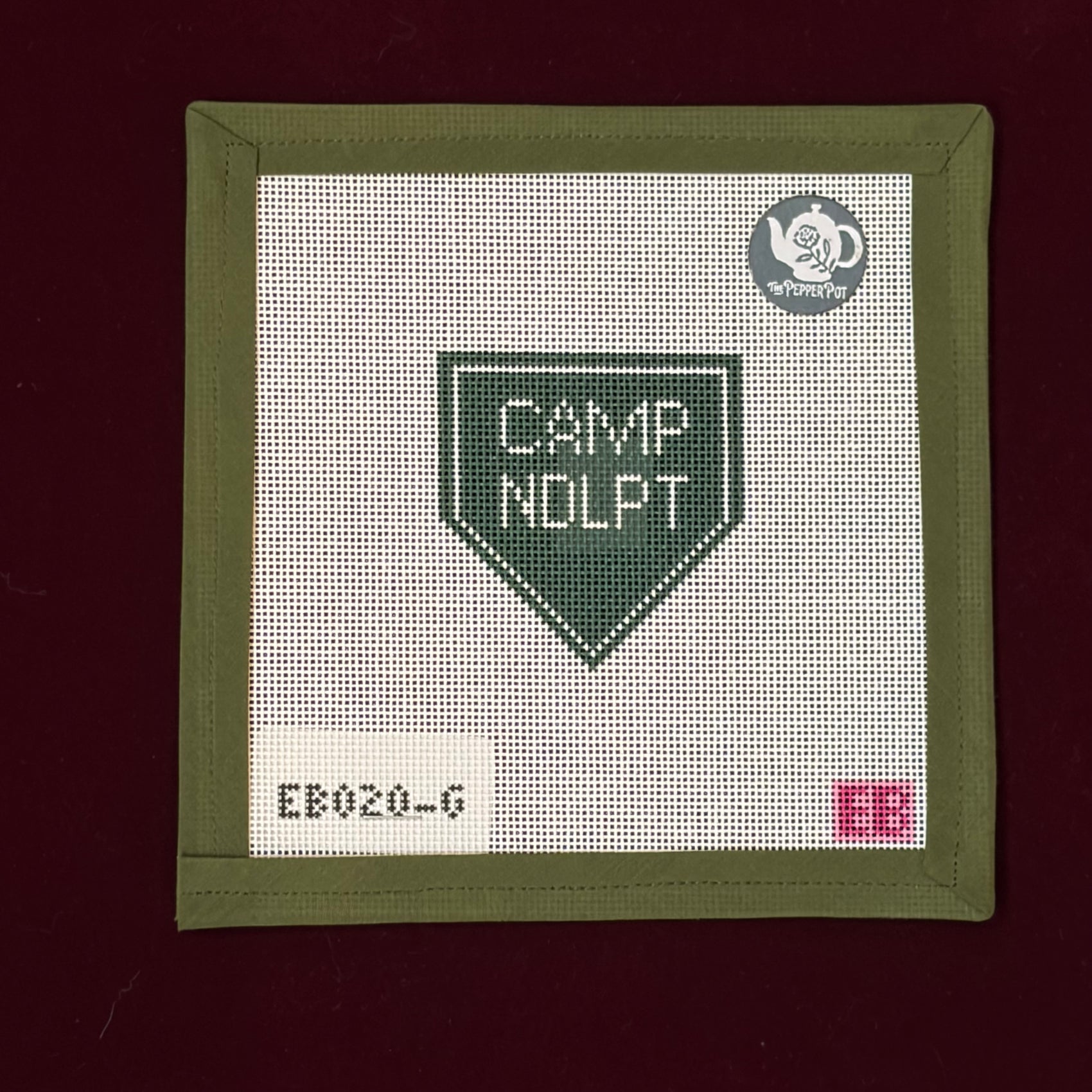 Camp Needlepoint Green Charm-Canvas-Elizabeth Brooke-The Pepper Pot