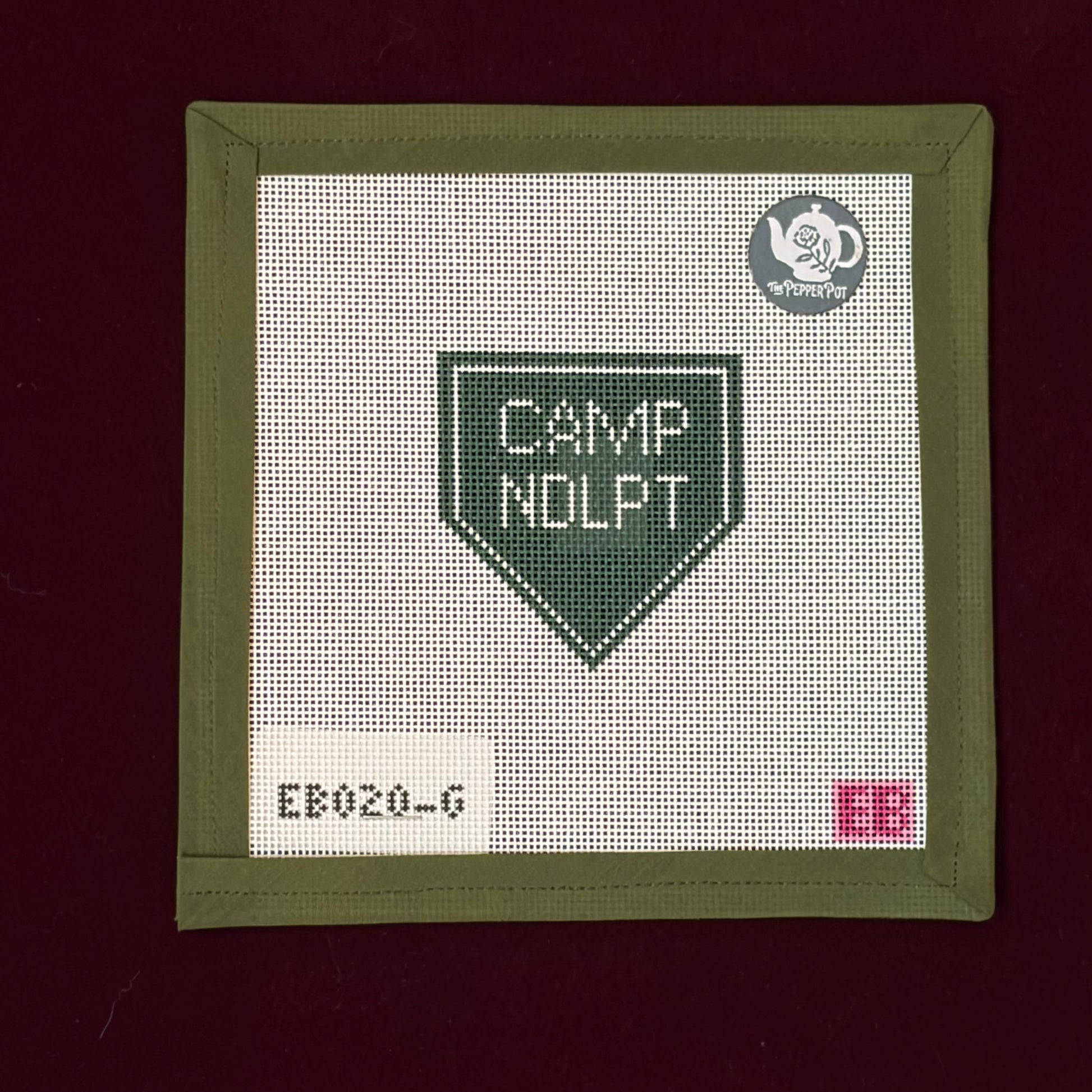 Camp Needlepoint Green Charm-Canvas-Elizabeth Brooke-The Pepper Pot