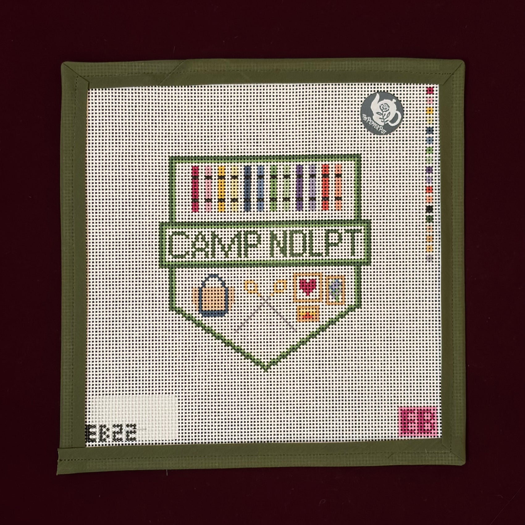 Camp Needlepoint Pennant-Canvas-Elizabeth Brooke-The Pepper Pot