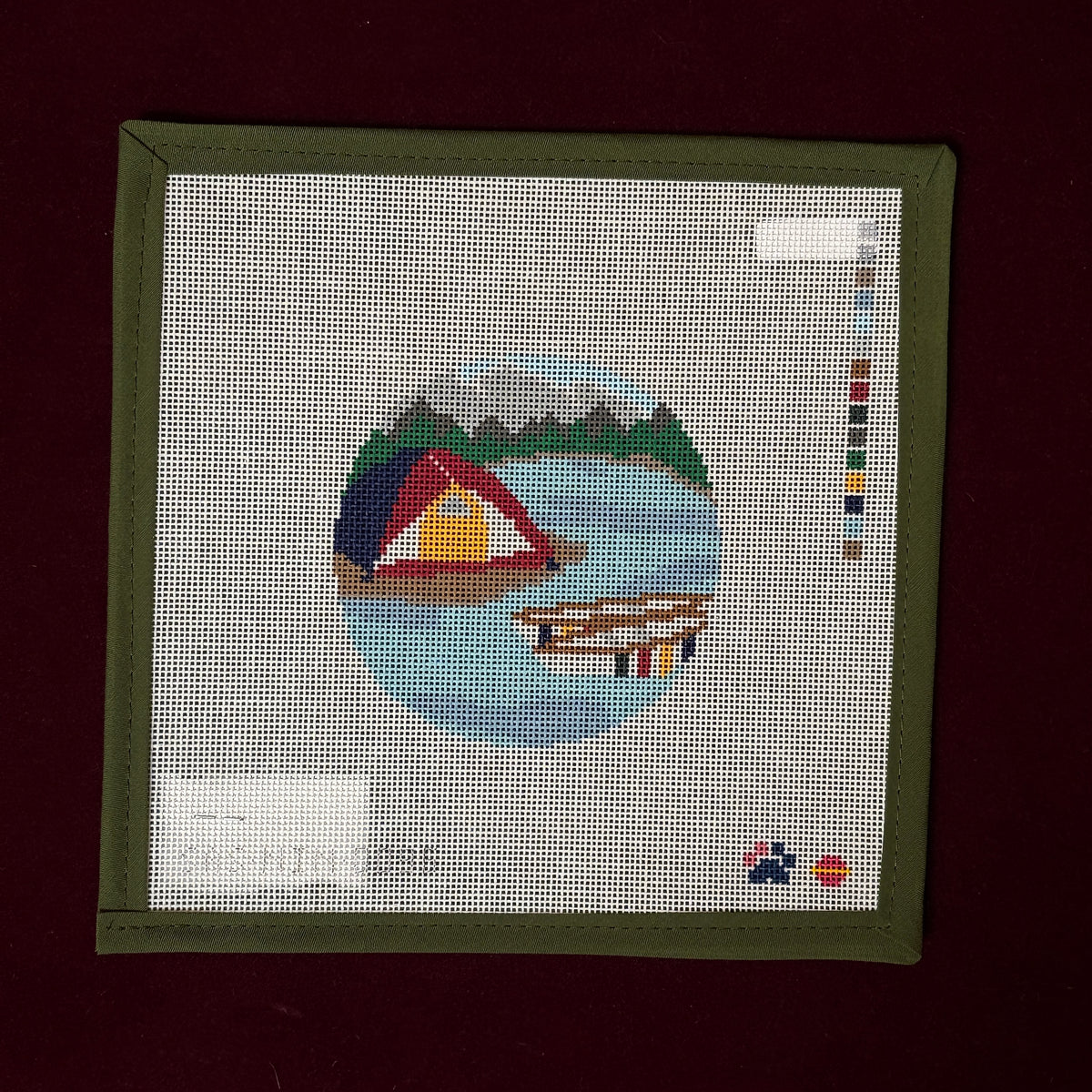 Canada Round-Needlepoint Canvas-Saturnalia Stitching-The Pepper Pot Barrington, IL