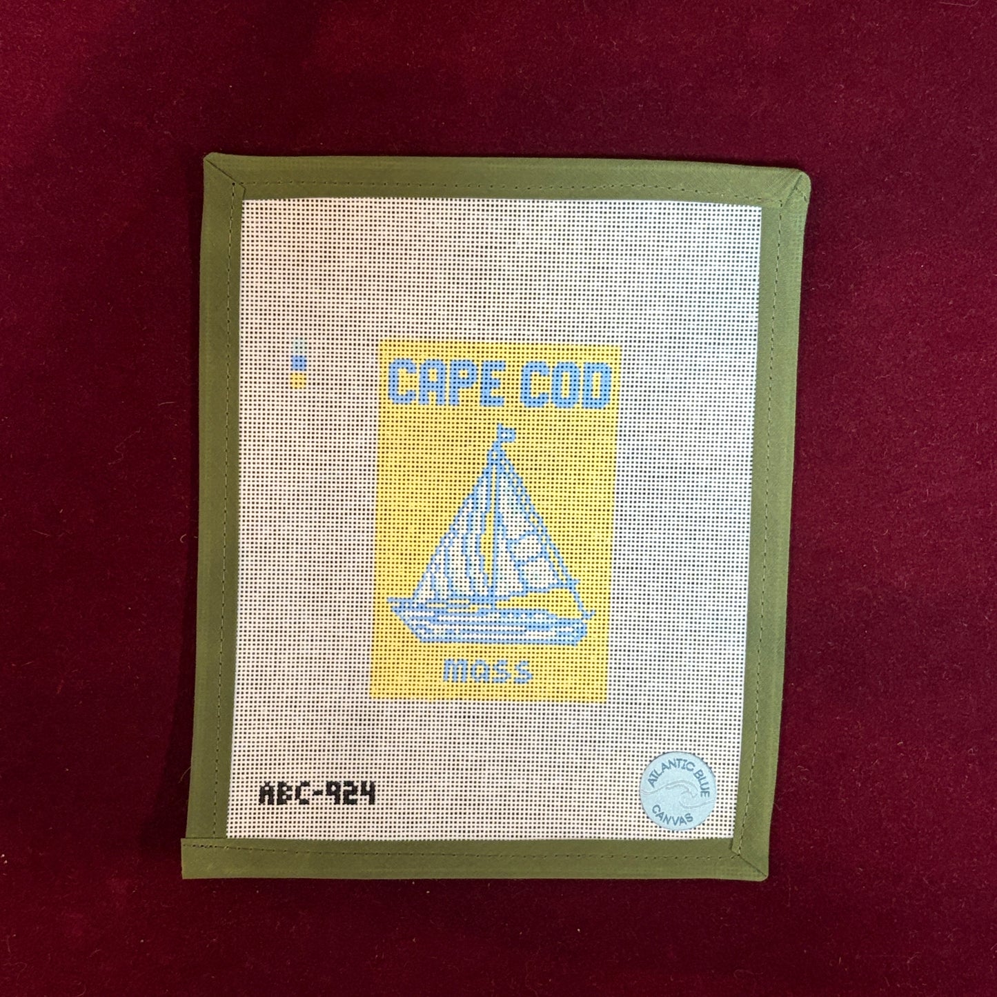 Cape Cod Travel Book-Needlepoint Canvas-Atlantic Blue Canvas-The Pepper Pot Barrington, IL