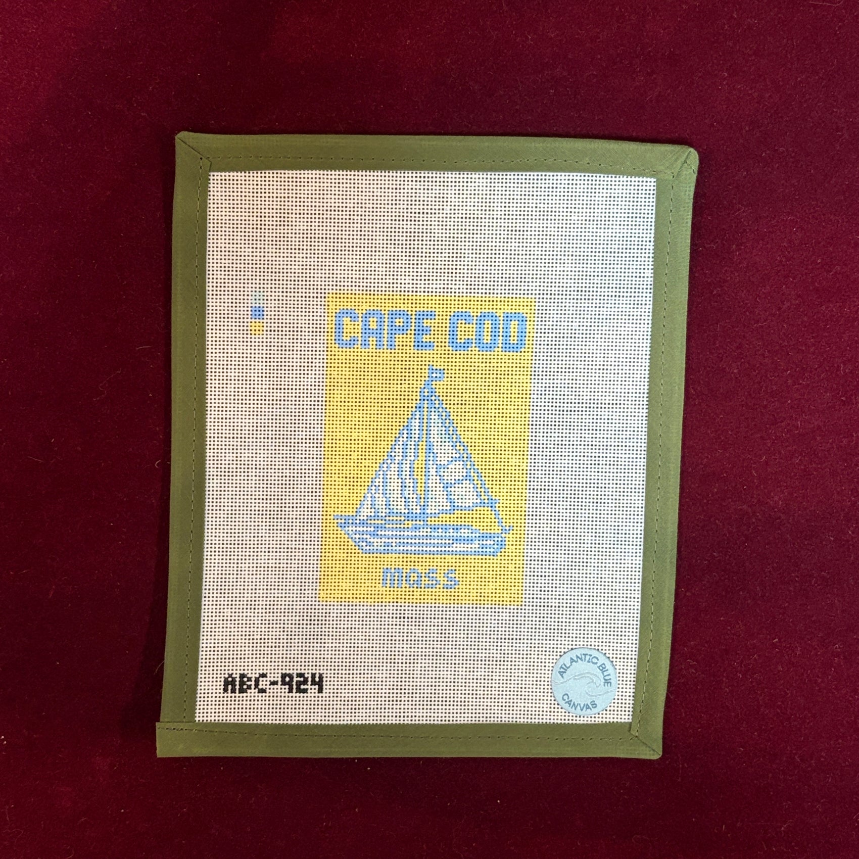 Cape Cod Travel Book-Needlepoint Canvas-Atlantic Blue Canvas-The Pepper Pot Barrington, IL
