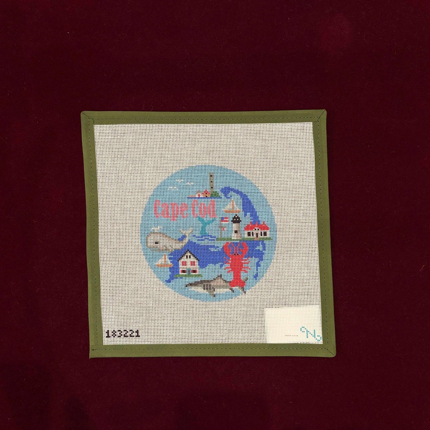 Cape Code Round-Needlepoint Canvas-Needlepaint-The Pepper Pot Barrington, IL
