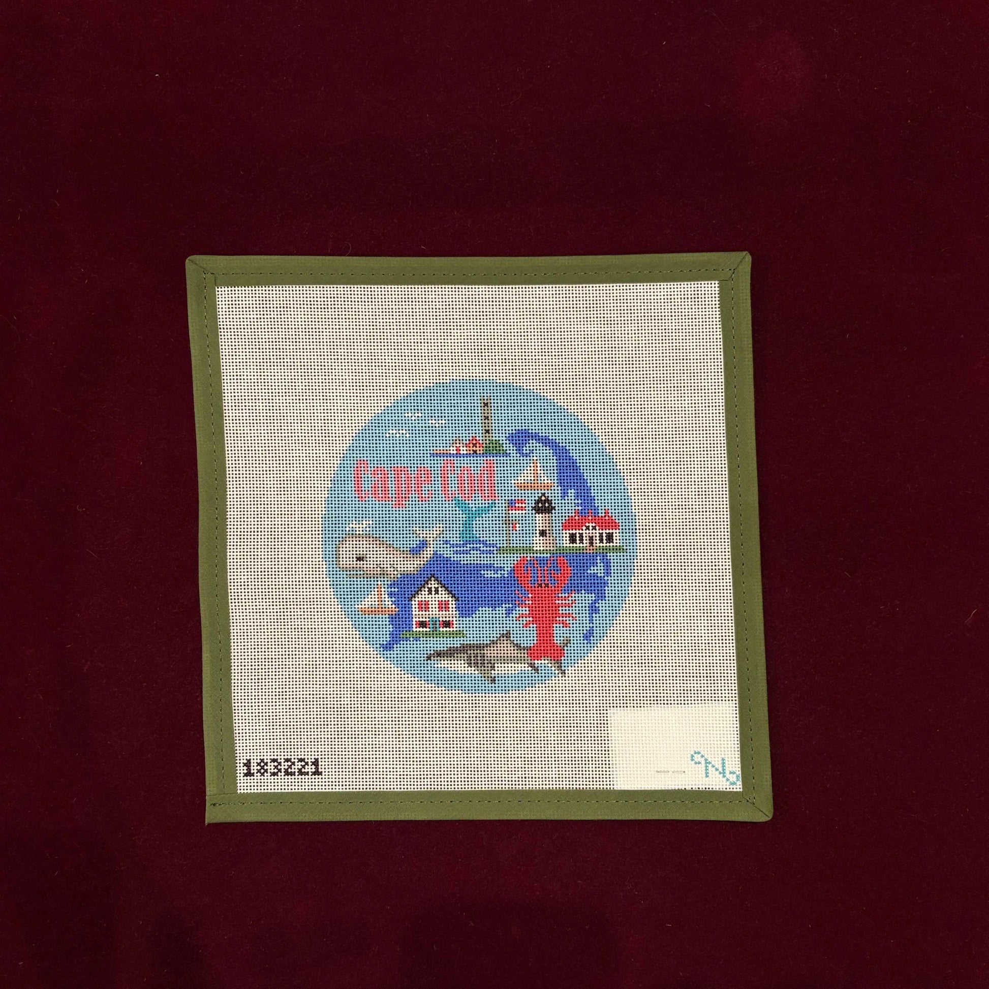 Cape Code Round-Needlepoint Canvas-Needlepaint-The Pepper Pot Barrington, IL