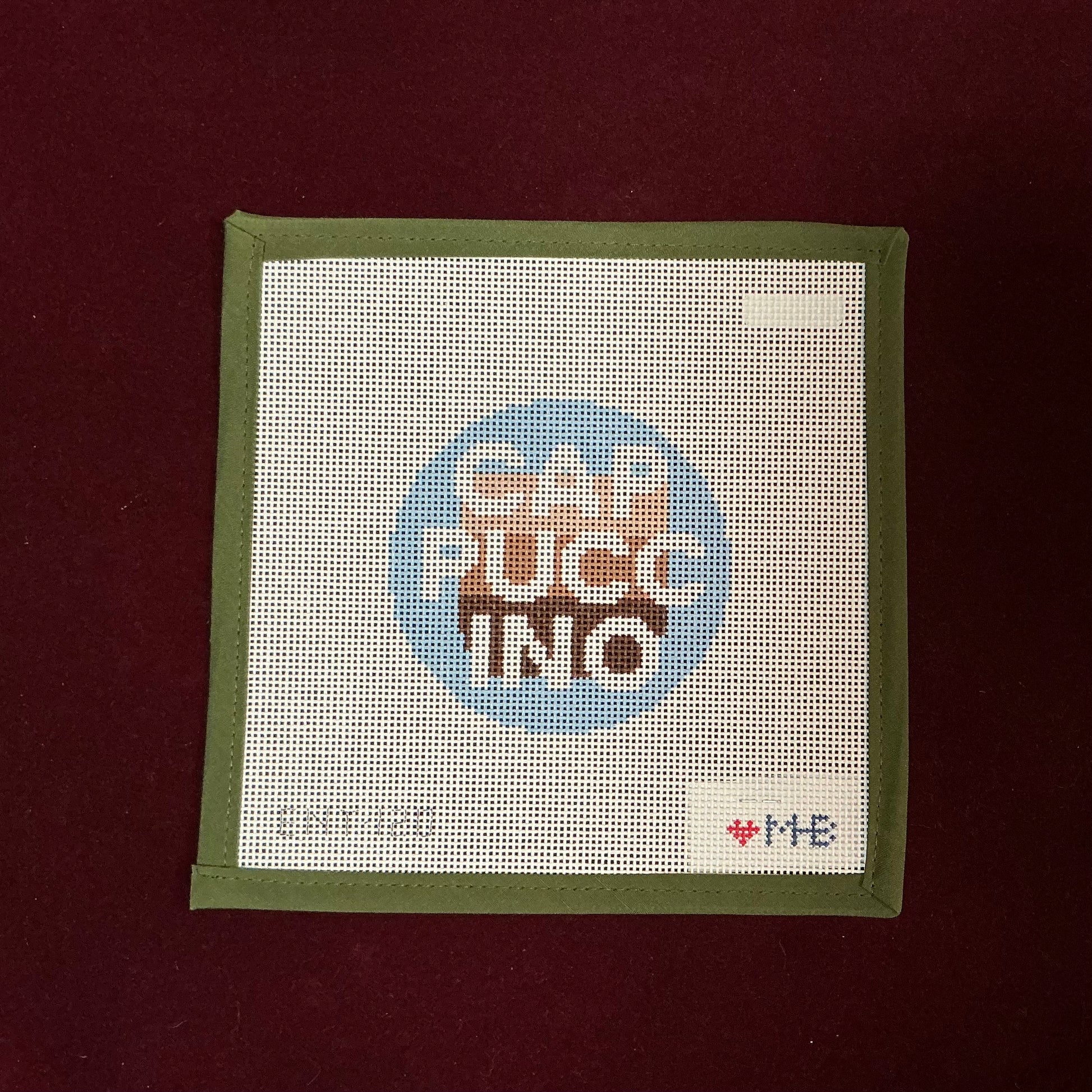 Cappuccino-Needlepoint Canvas-Love MHB-The Pepper Pot Barrington, IL