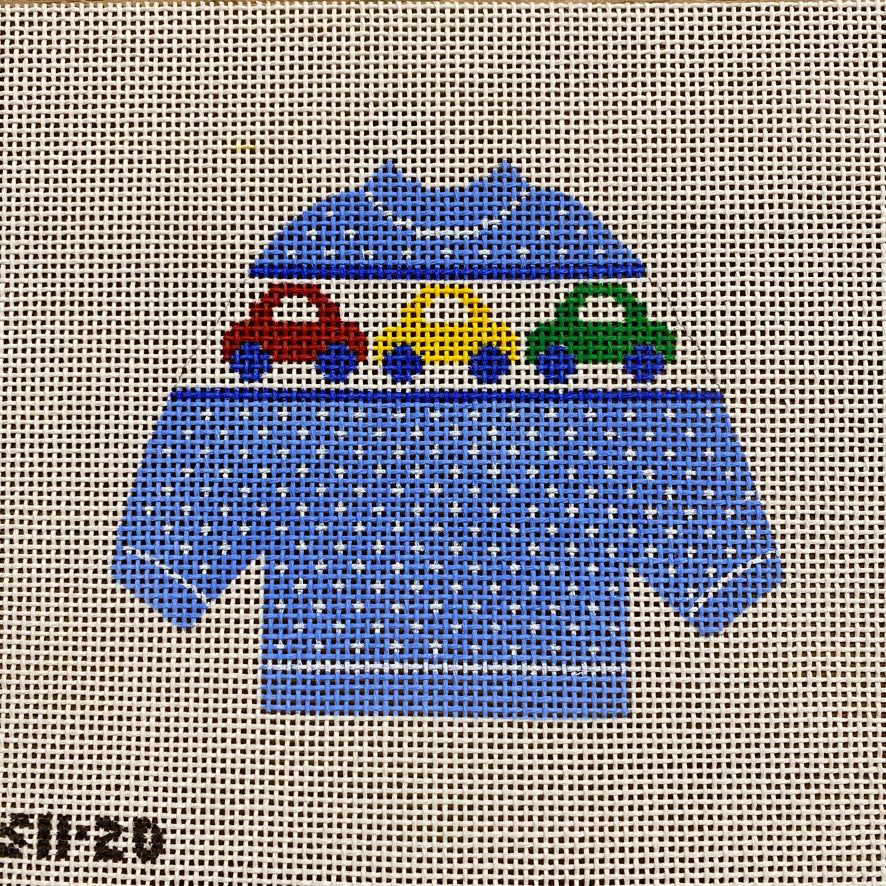 Cars Pullover August Trunk Show-Needlepoint Canvas-KCN Designers-The Pepper Pot Barrington, IL