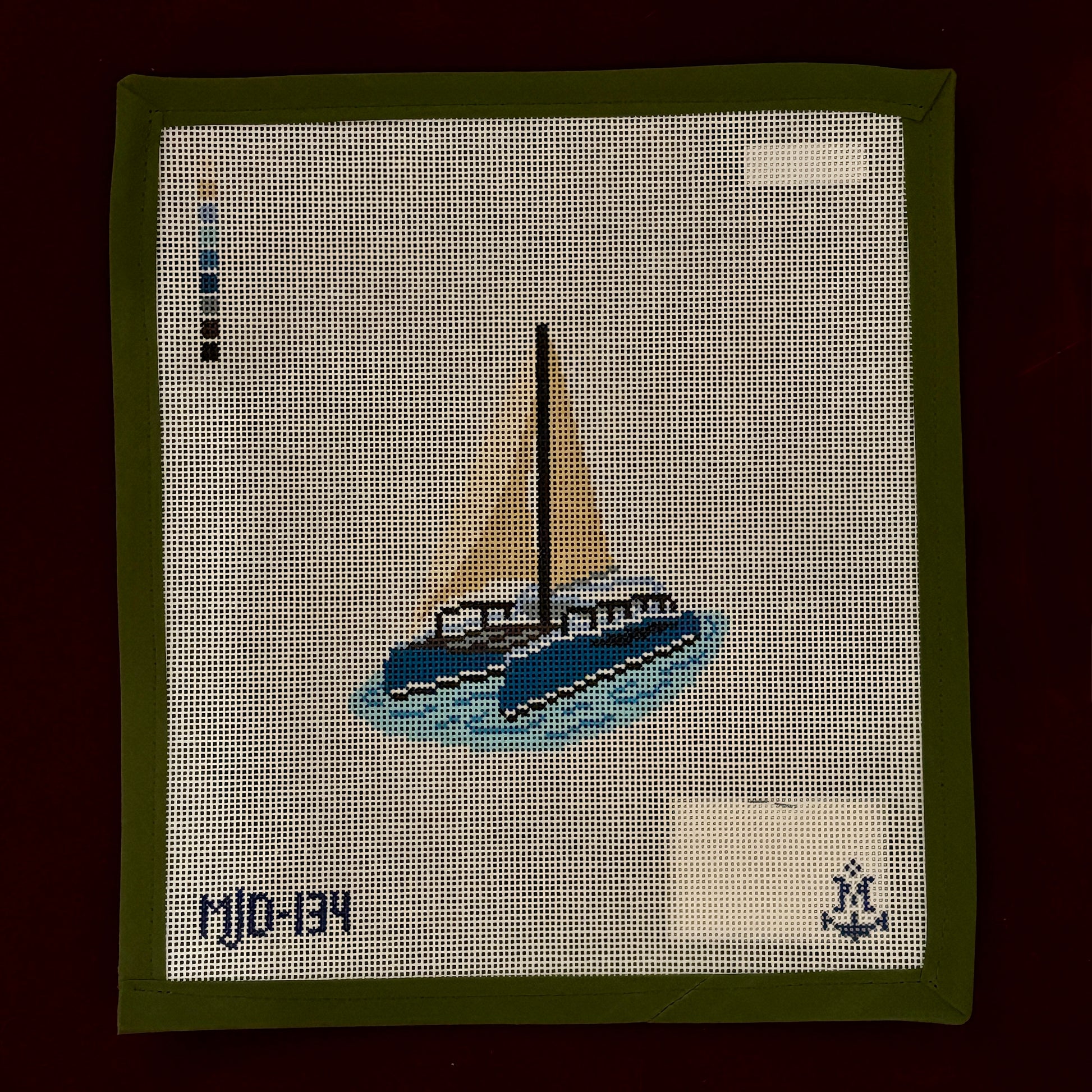 Catamaran Boat-Needlepoint Canvas-Morgan Julia Designs-The Pepper Pot Barrington, IL