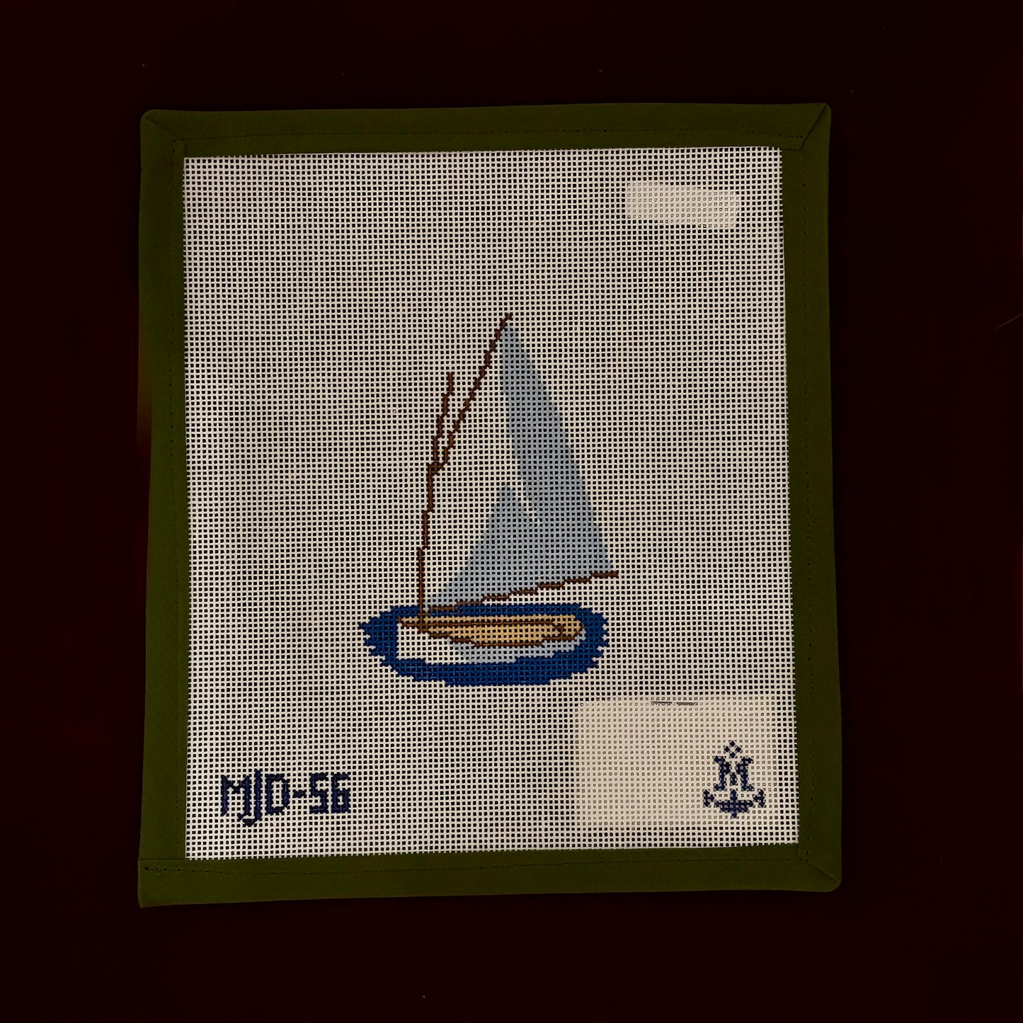 Catboat-Needlepoint Canvas-Morgan Julia Designs-The Pepper Pot Barrington, IL
