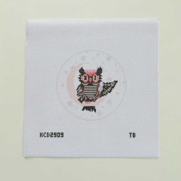 Champagne Owl August Trunk Show-Needlepoint Canvas-KCN Designers-The Pepper Pot Barrington, IL