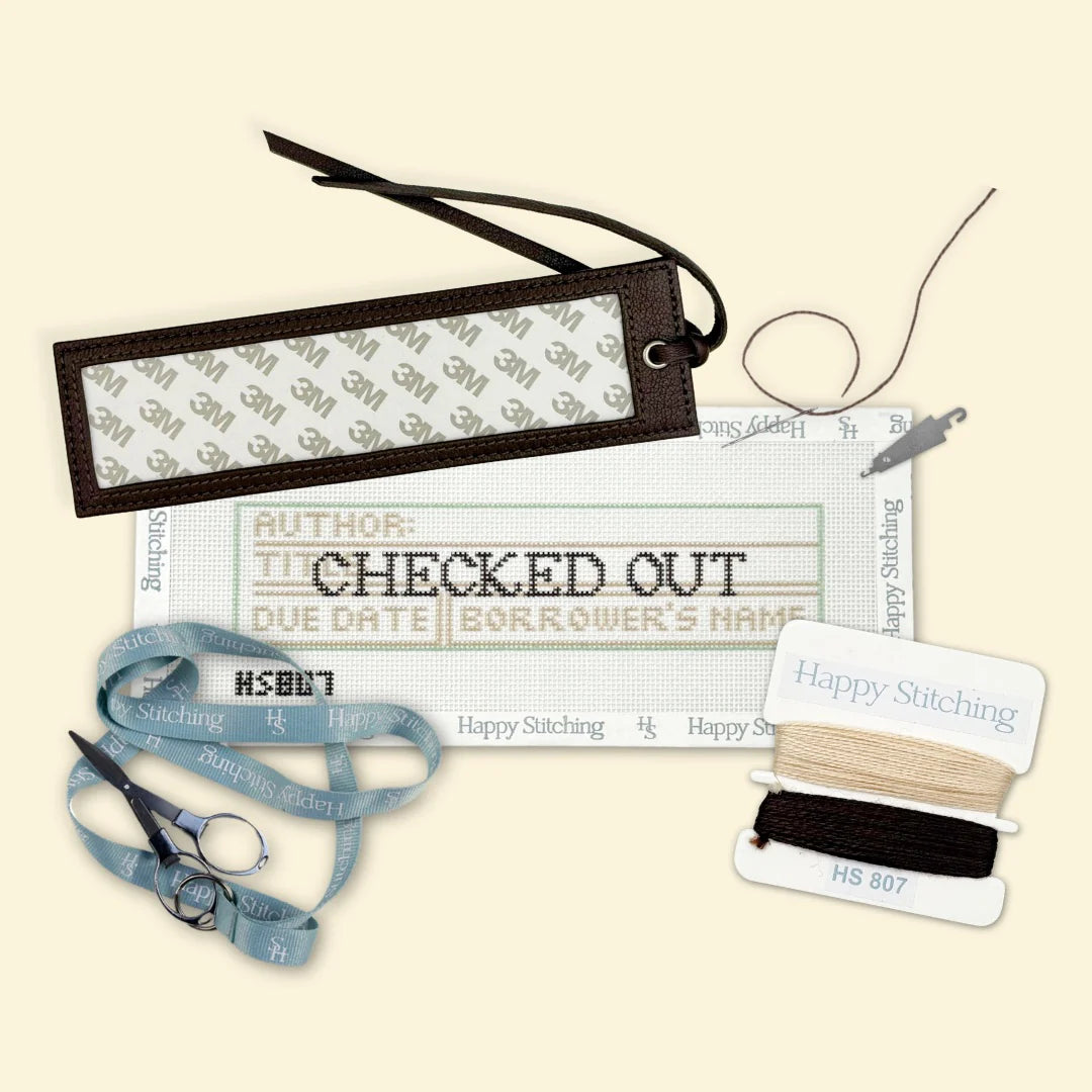 Library card inspired needlepoint kit