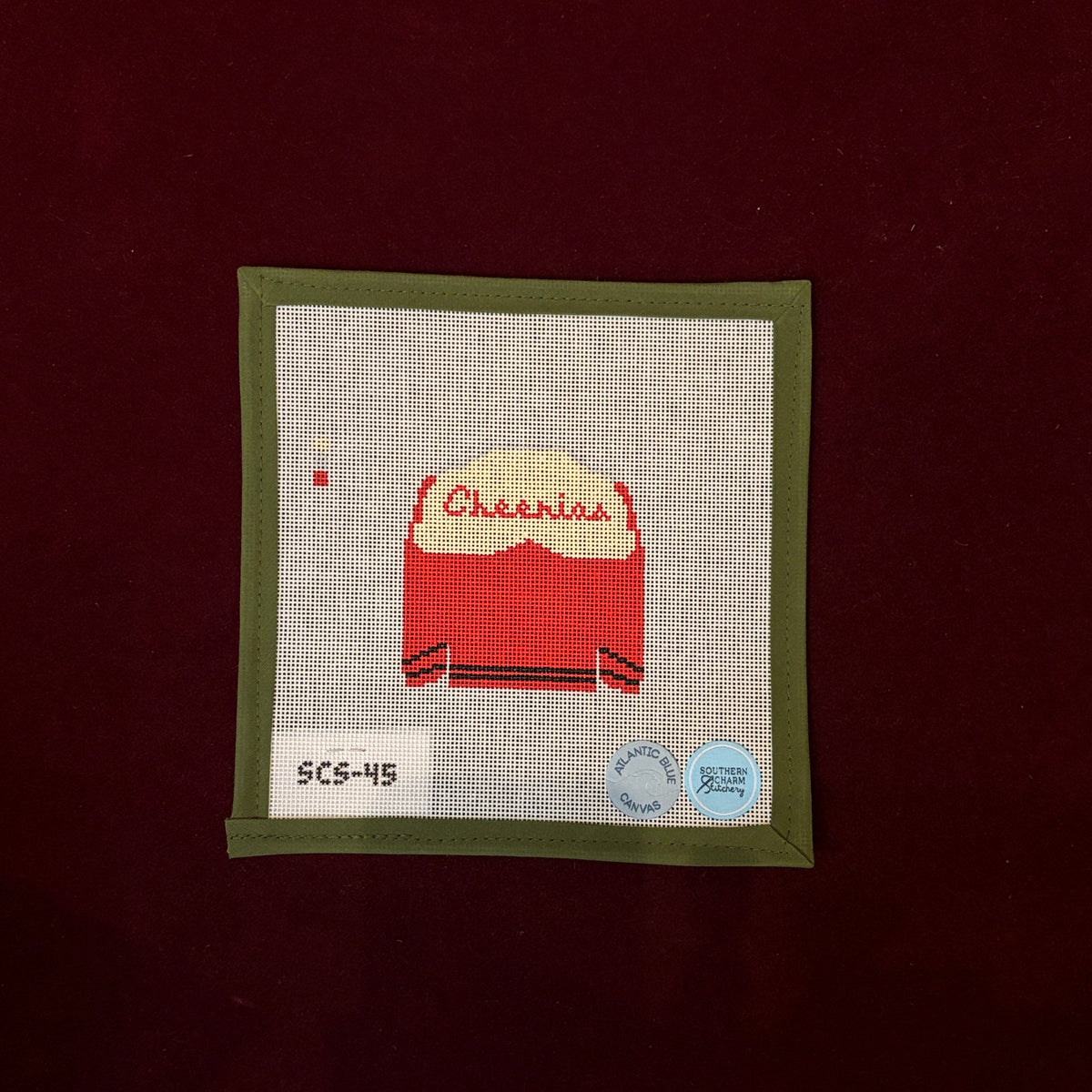 Cheerios Jacket-Needlepoint Canvas-Atlantic Blue Canvas-The Pepper Pot Barrington, IL