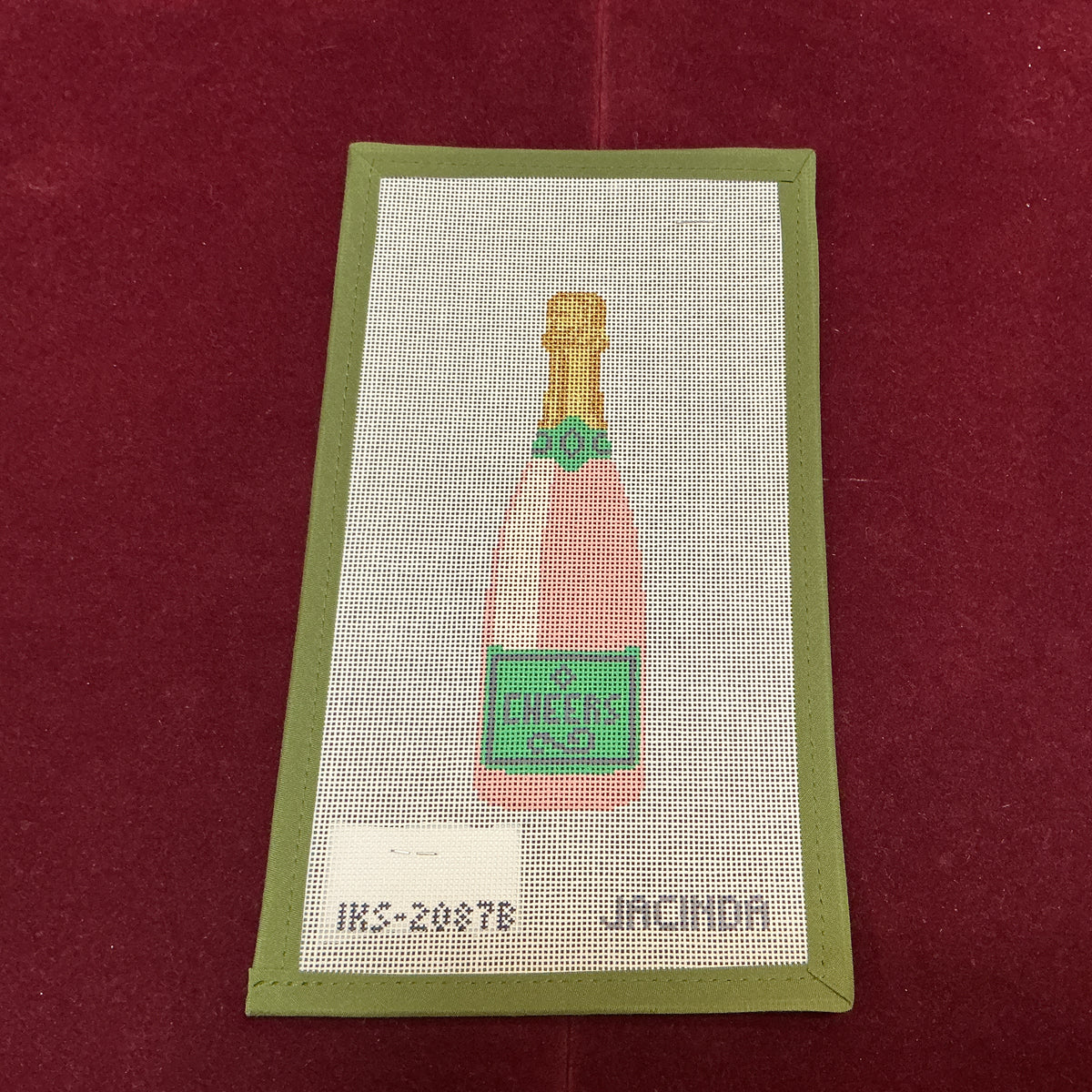 Cheers Champagne Ornament-Needlepoint Canvas-Initial K Studio-The Pepper Pot Barrington, IL