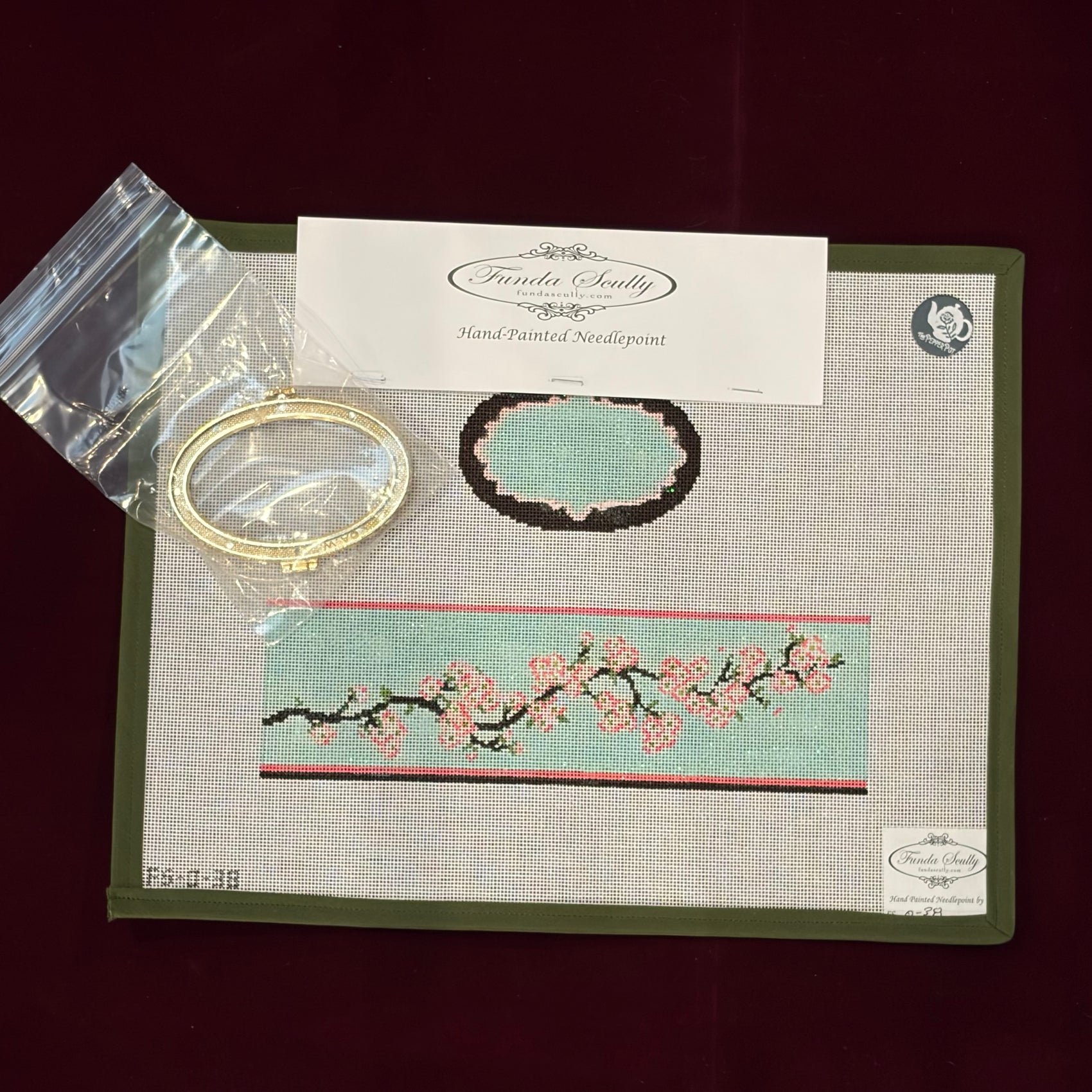 Cherry Blossom Oval Hinged Box-Canvas-Funda Scully-The Pepper Pot