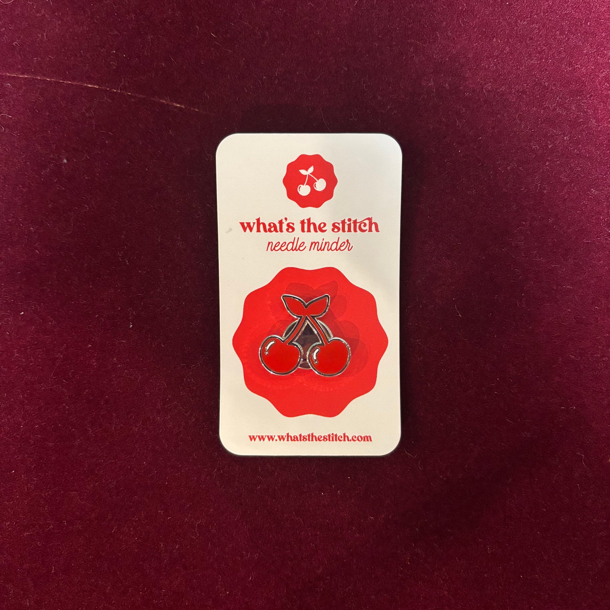 Cherry Needle Minder-Accessories-What's The Stitch-Magnetic Needle Minder-The Pepper Pot-Barrington IL