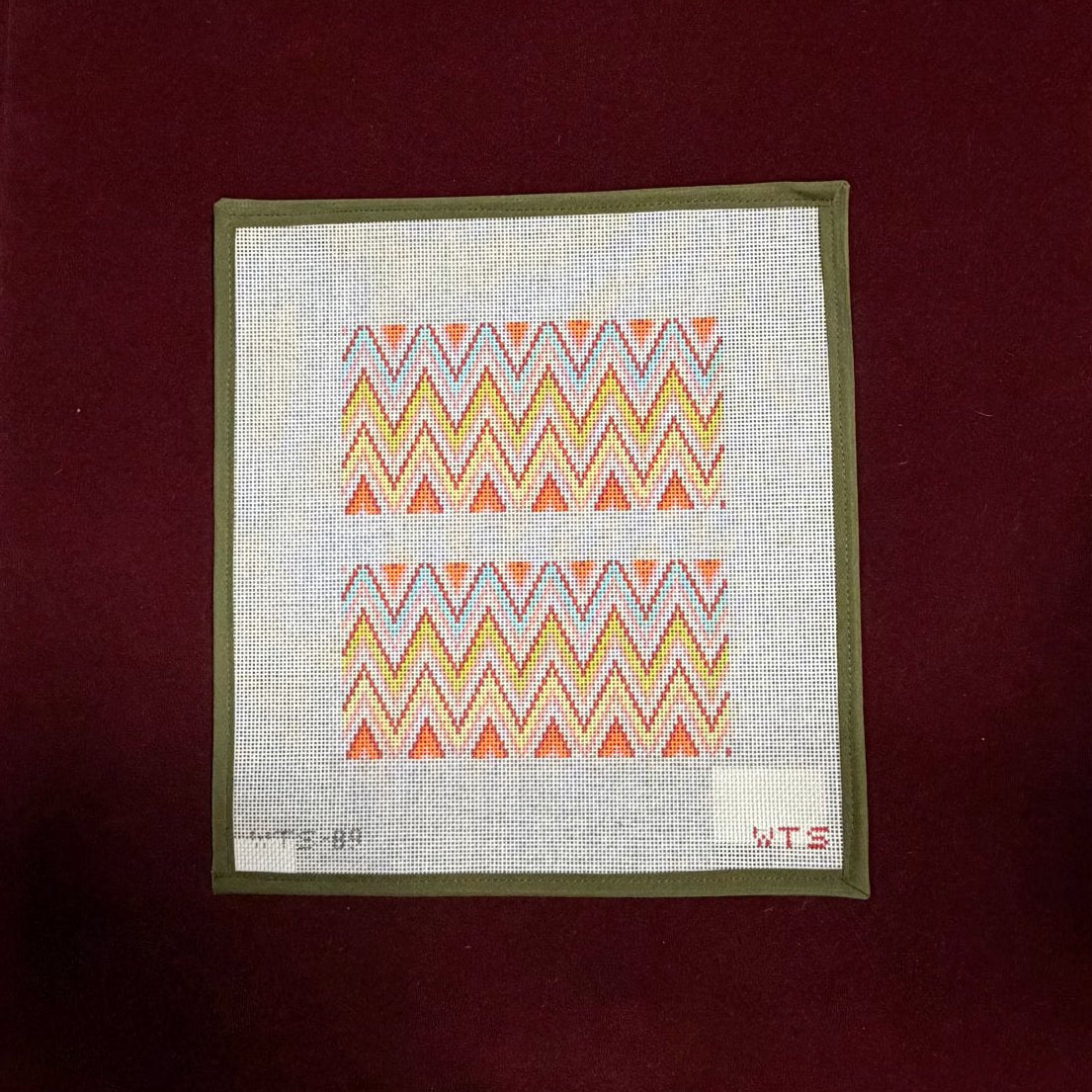 Chevron Sunglass Case-Needlepoint Canvas-What's The Stitch-The Pepper Pot Barrington, IL