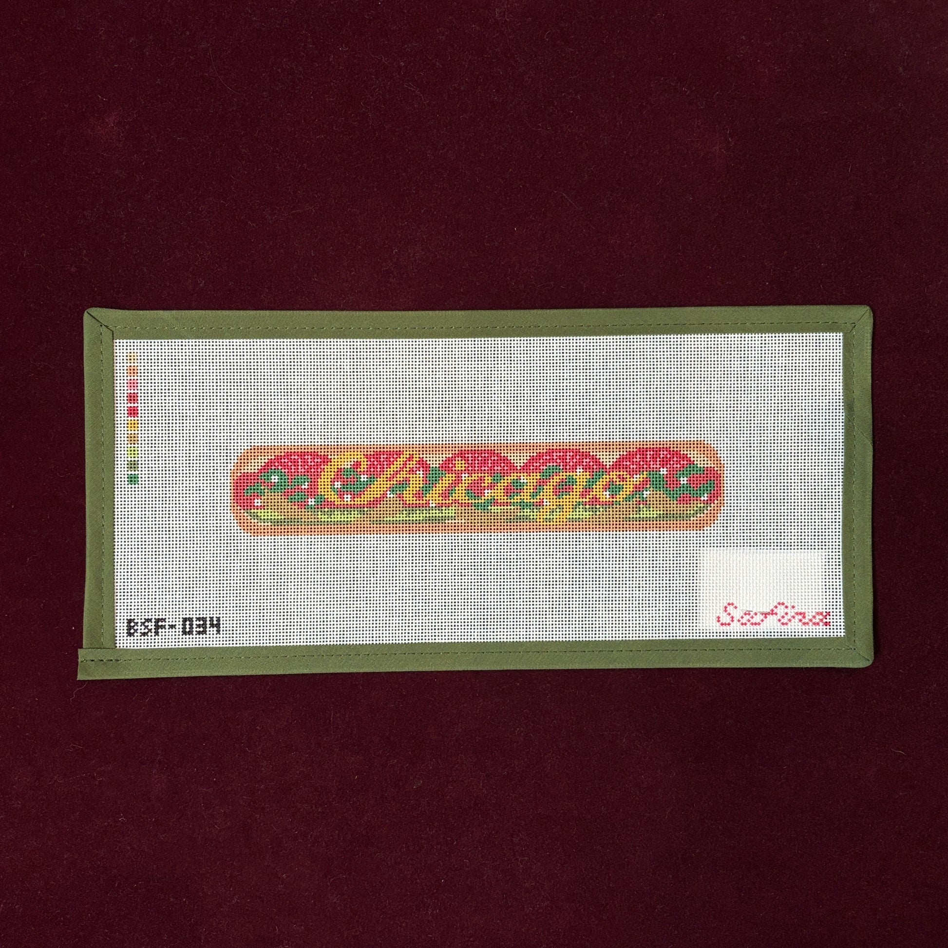 Chicago Hot Dog-Needlepoint Canvas-Safira Stitches-The Pepper Pot Barrington, IL