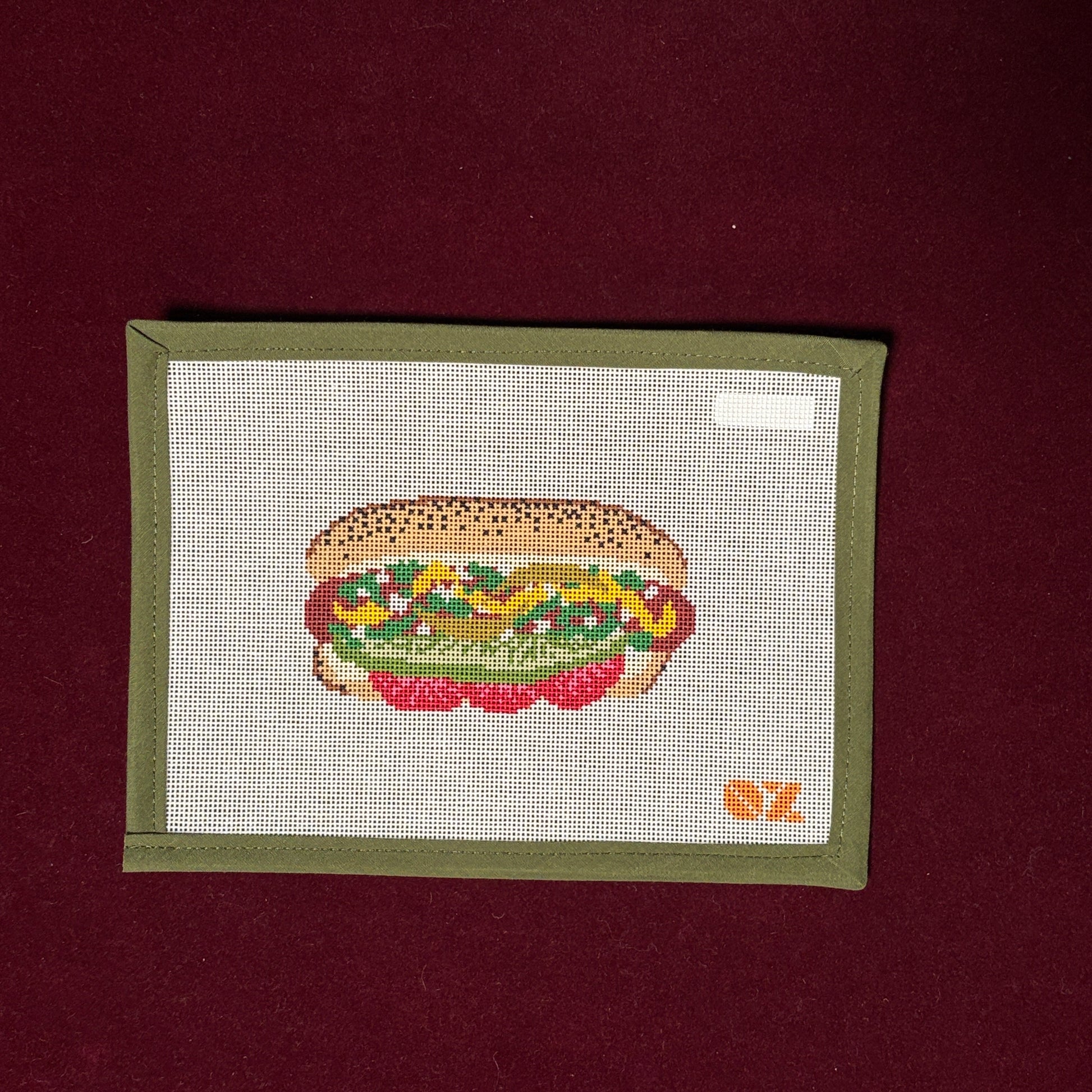 Chicago Hot Dog Needlepoint Canvas-Needlepoint Canvas-Oz Needle and Thread-The Pepper Pot Barrington, IL