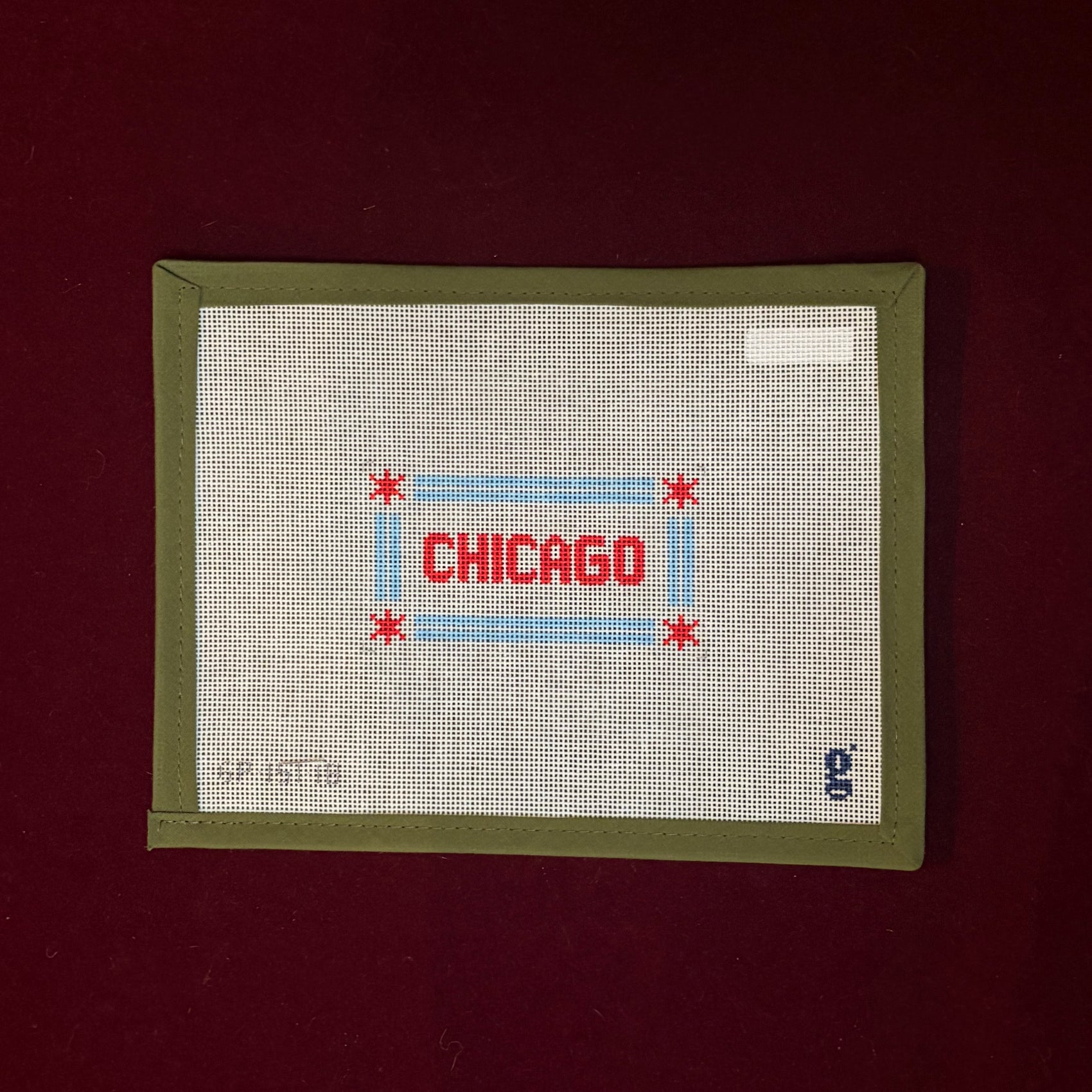Chicago Mini Sign-Canvas-Goodpoint Needlepoint-The Pepper Pot