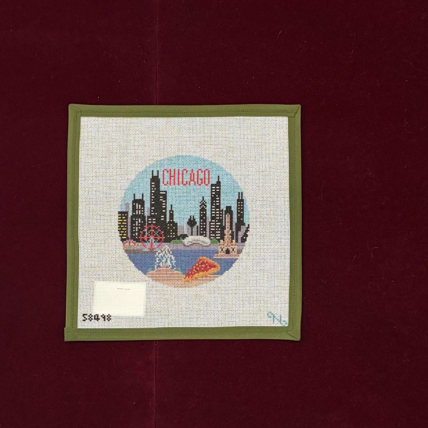 Chicago Round-Canvas-Needlepaint-The Pepper Pot