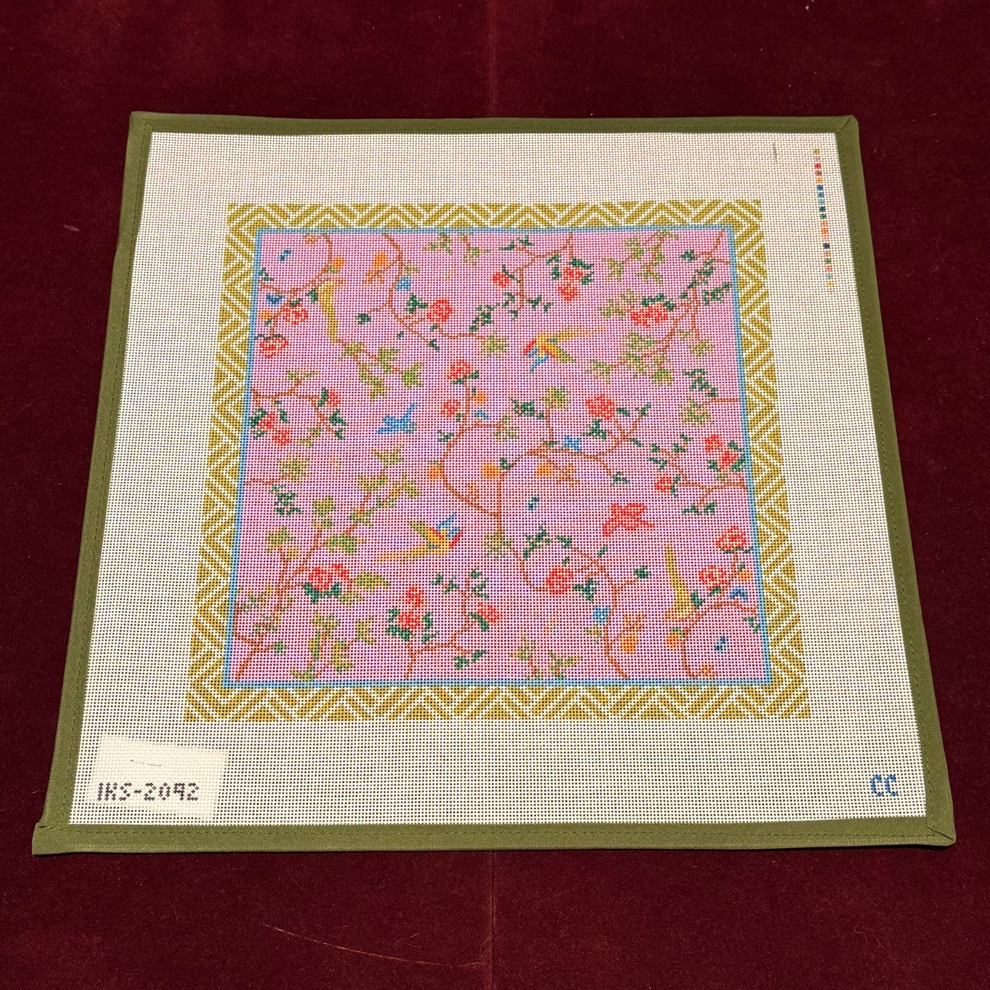 Chinoiserie-Needlepoint Canvas-Initial K Studio-The Pepper Pot Barrington, IL