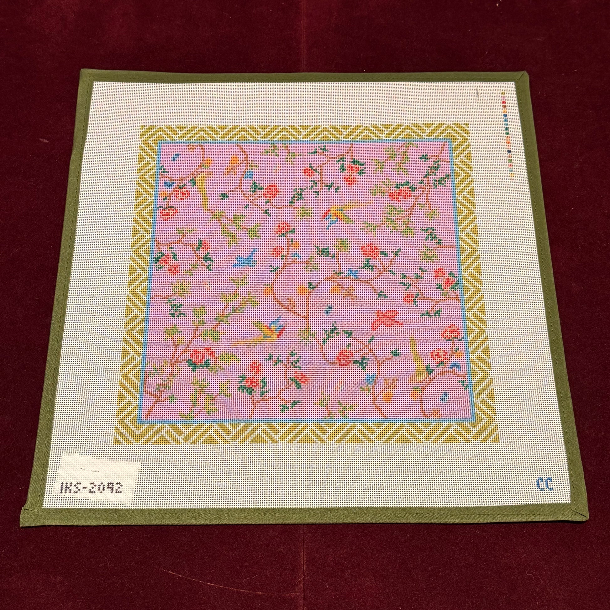 Chinoiserie-Needlepoint Canvas-Initial K Studio-The Pepper Pot Barrington, IL