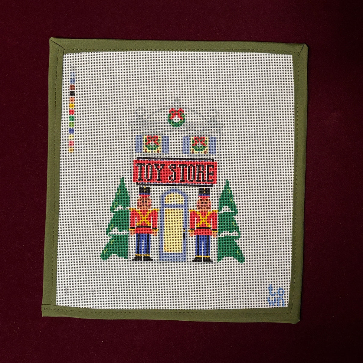 Christmas Village Collection Toy Store-Needlepoint Canvas-Town Stitch-The Pepper Pot Barrington, IL