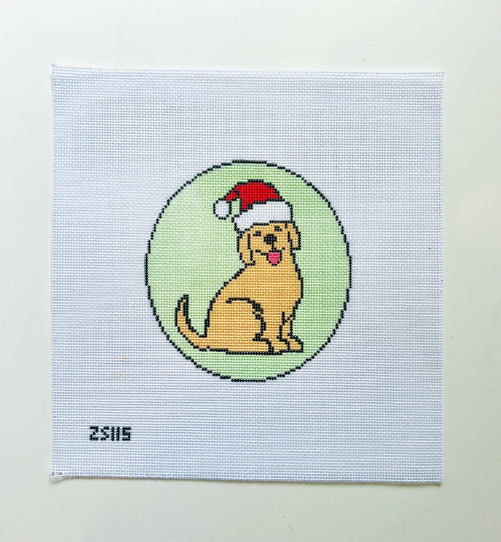 Christmas Yellow Lab August Trunk Show-Needlepoint Canvas-KCN Designers-The Pepper Pot Barrington, IL