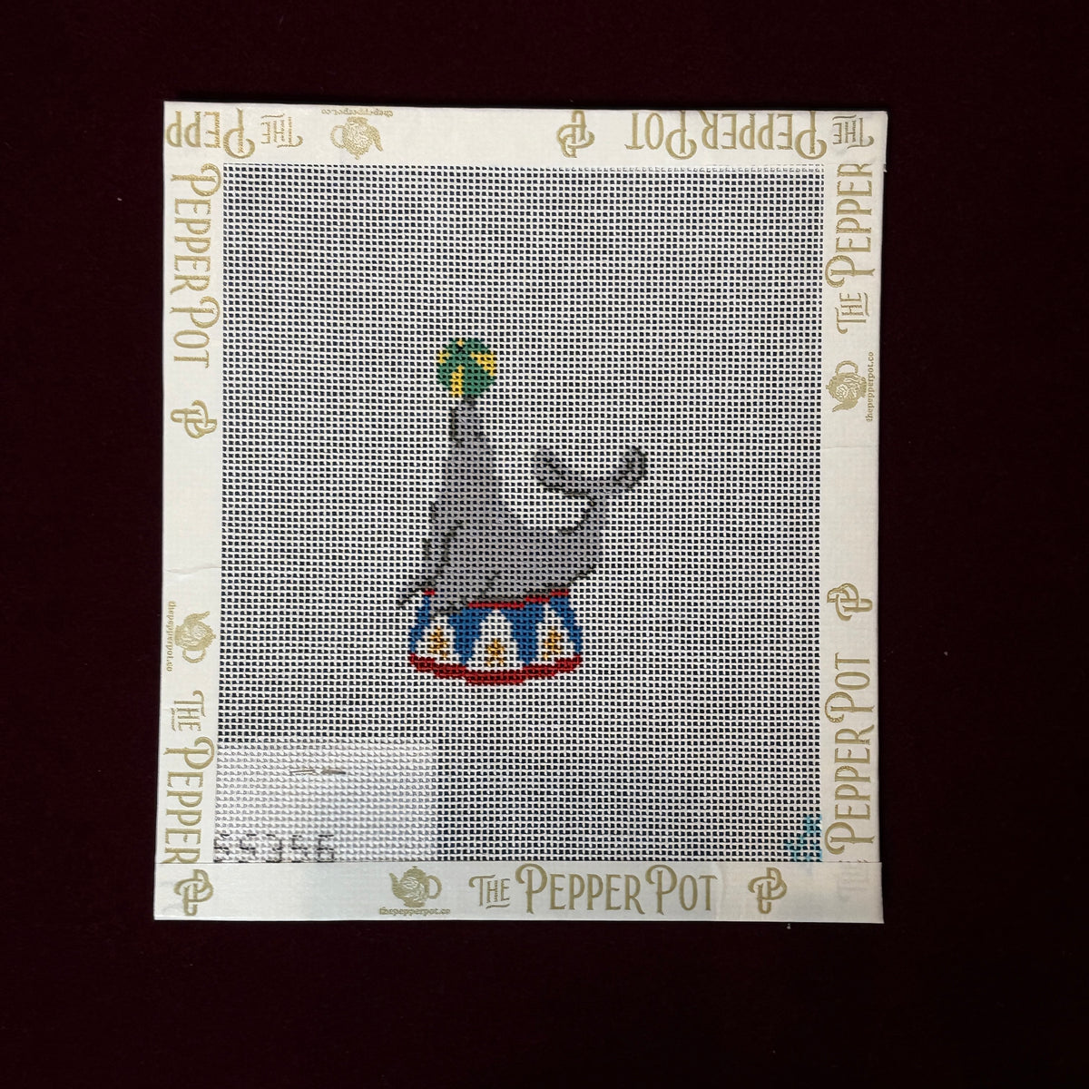 Circus Seal-Needlepoint Canvas-Stitch Style-The Pepper Pot Barrington, IL