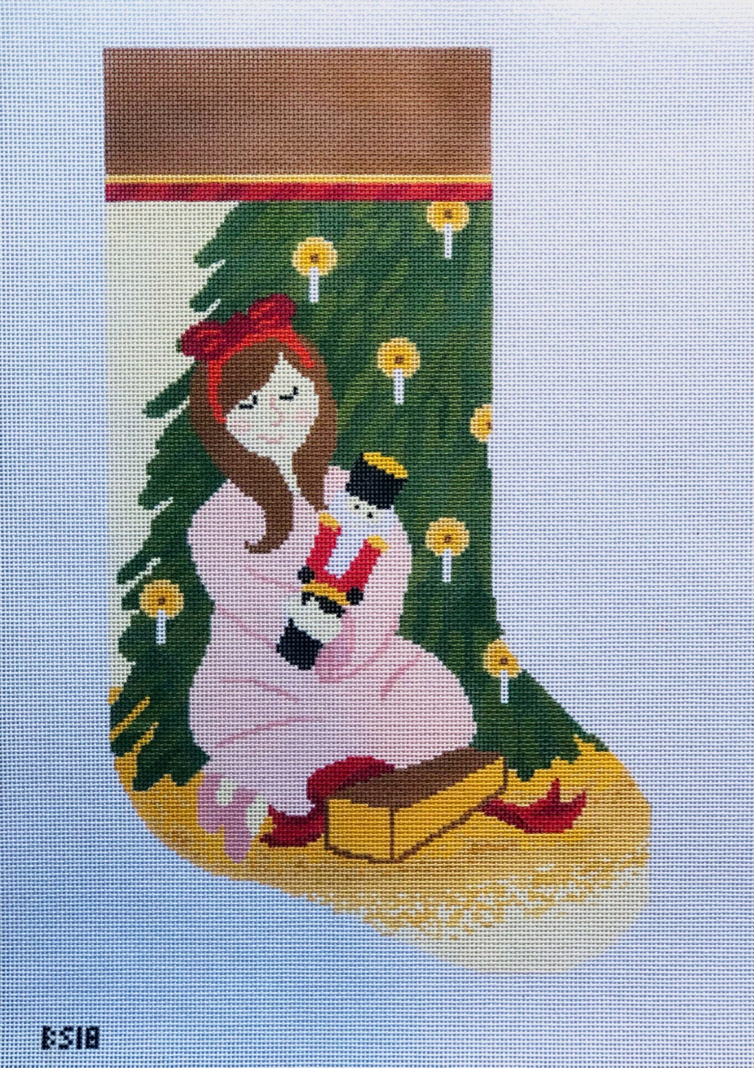 Clara Bauble Stocking Canvas August Trunk Show-Needlepoint Canvas-KCN Designers-The Pepper Pot Barrington, IL