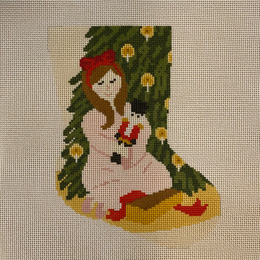 Clara with Nutcracker Midsize Stocking Canvas 13 Mesh August Trunk Show-Needlepoint Canvas-KCN Designers-The Pepper Pot Barrington, IL