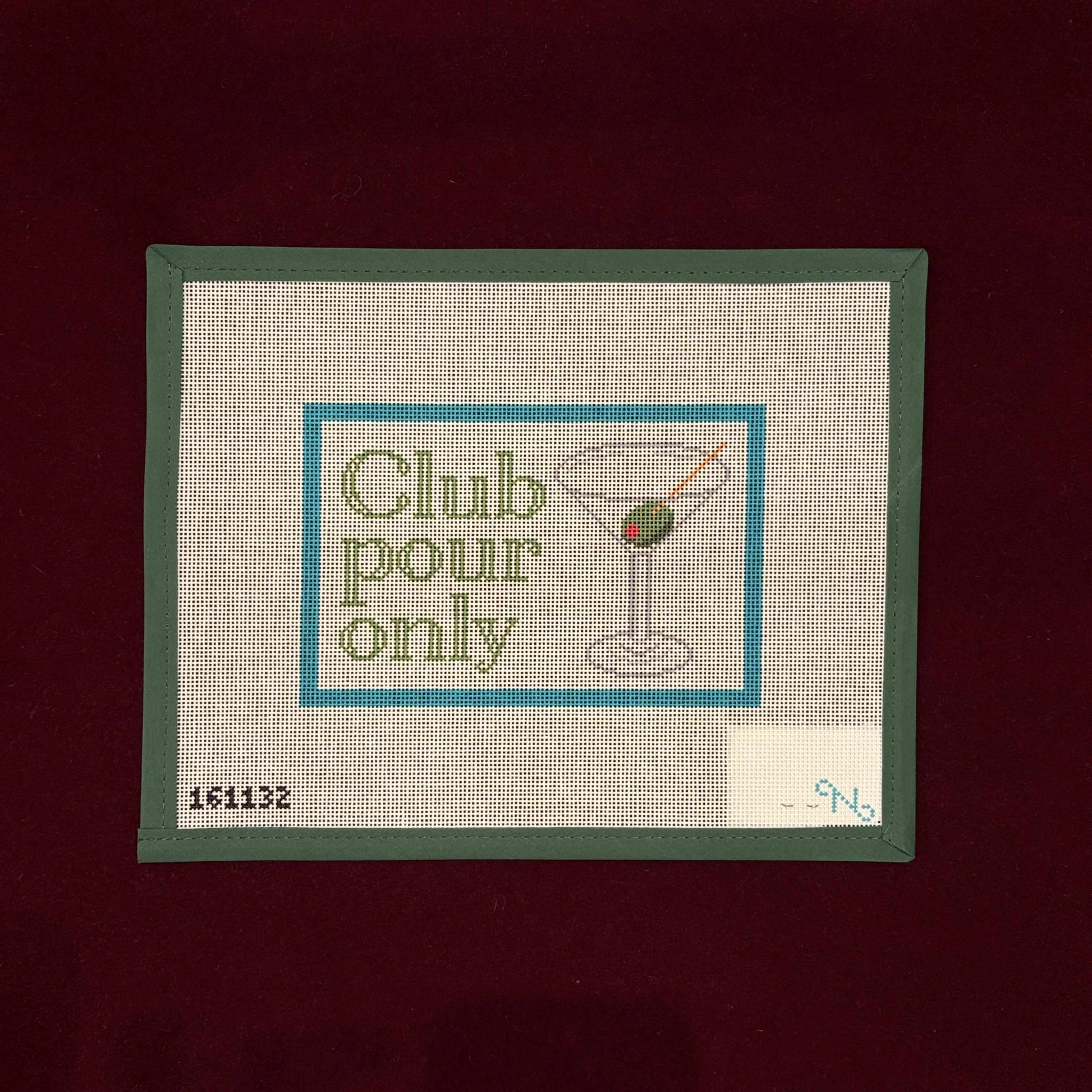 Club Pour Only White-Needlepoint Canvas-Needlepaint-The Pepper Pot Barrington, IL