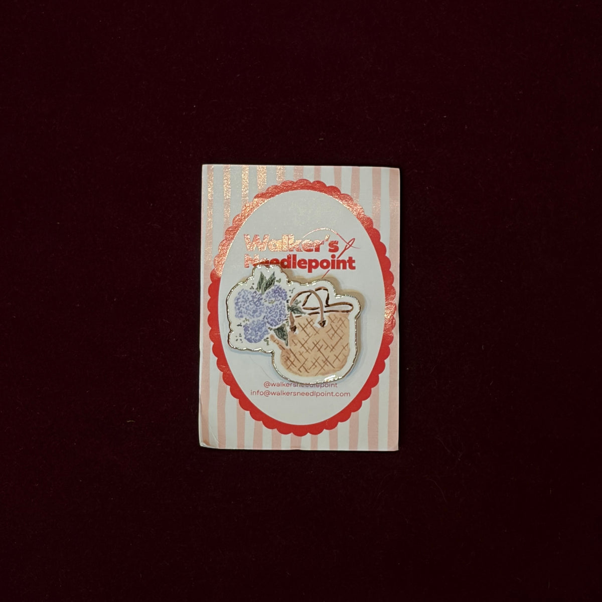 CM Hydrangea Basket Needle Minder-Accessories-Walker's Needlepoint-The Pepper Pot