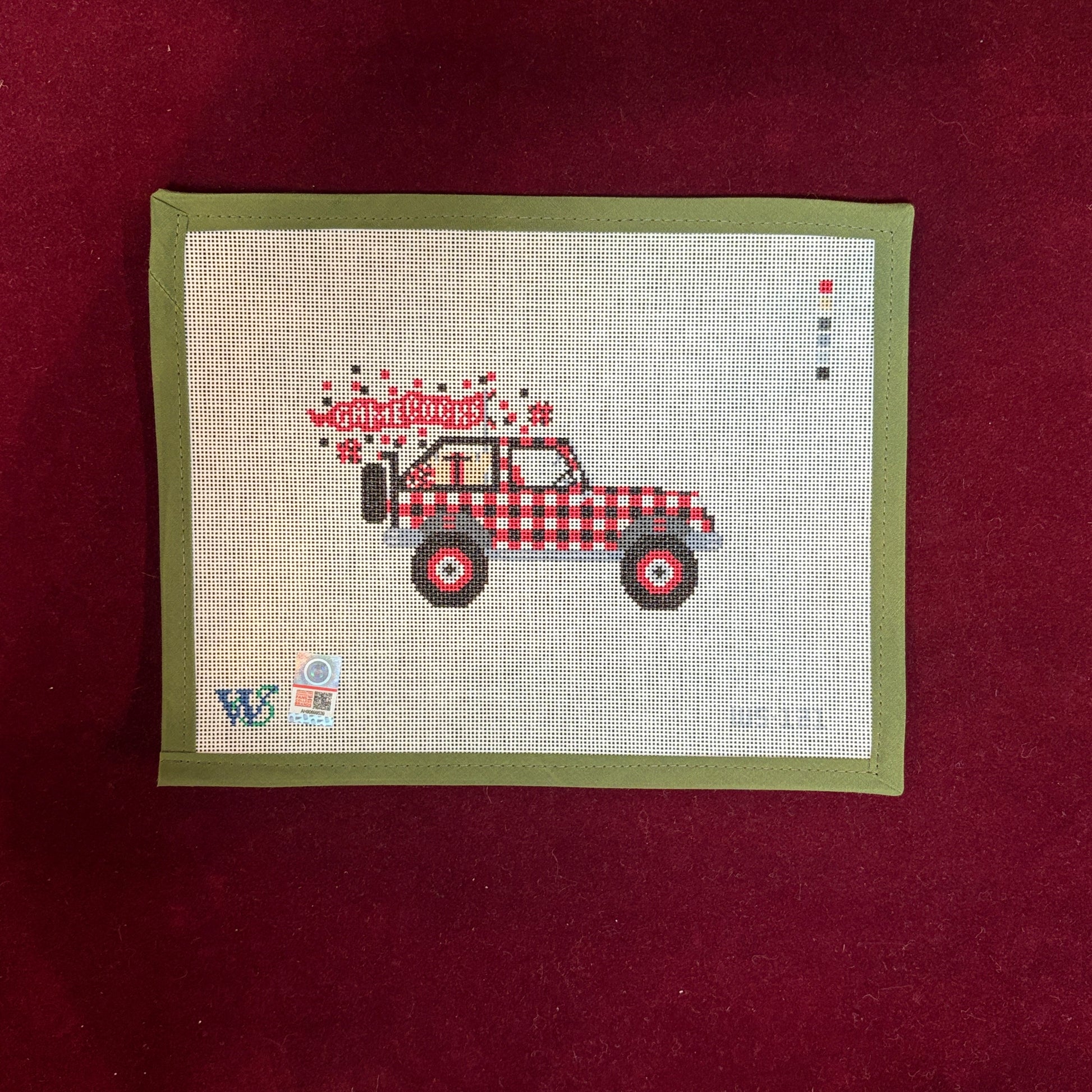 College Jeep - South Carolina-Needlepoint Canvas-Wipstitch-The Pepper Pot Barrington, IL