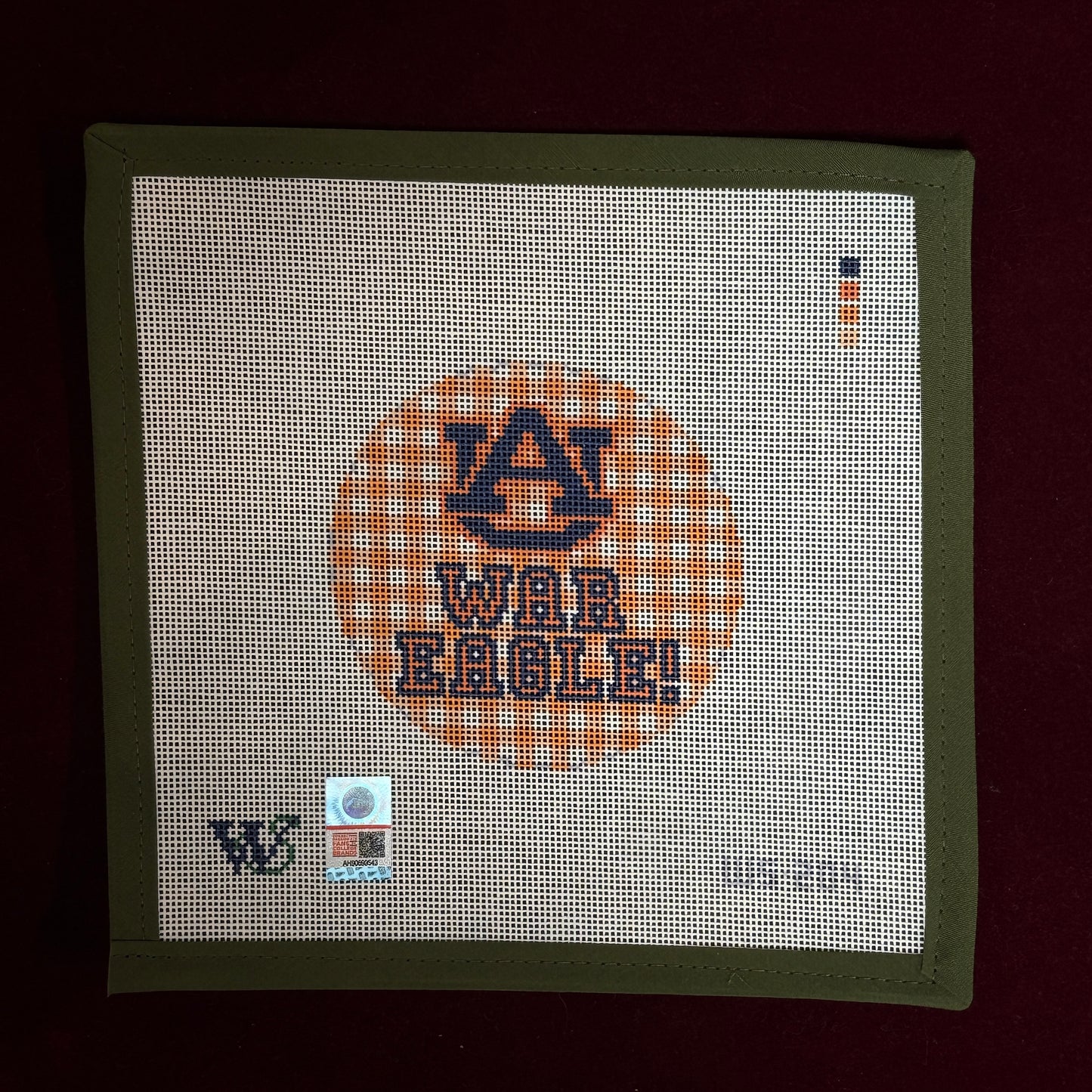 College Rounds - Auburn-Needlepoint Canvas-Wipstitch-The Pepper Pot Barrington, IL