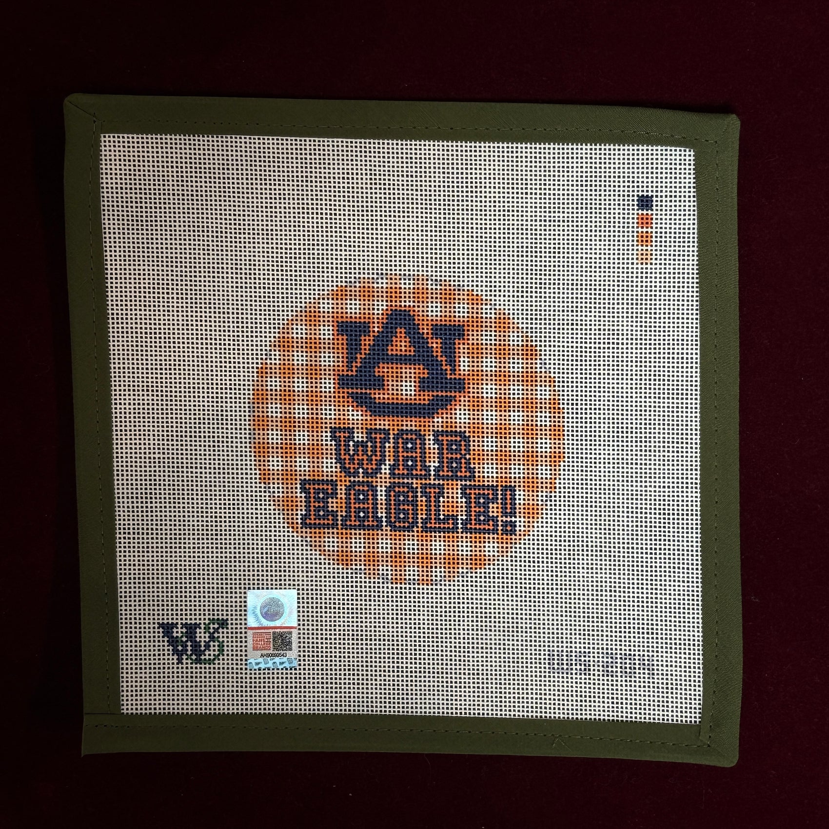 College Rounds - Auburn-Needlepoint Canvas-Wipstitch-The Pepper Pot Barrington, IL