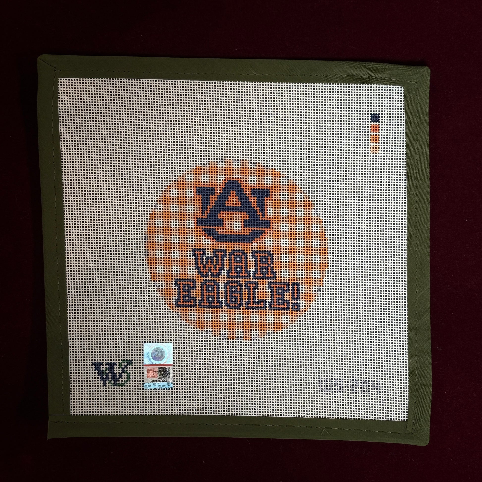 College Rounds - Auburn-Needlepoint Canvas-Wipstitch-The Pepper Pot Barrington, IL