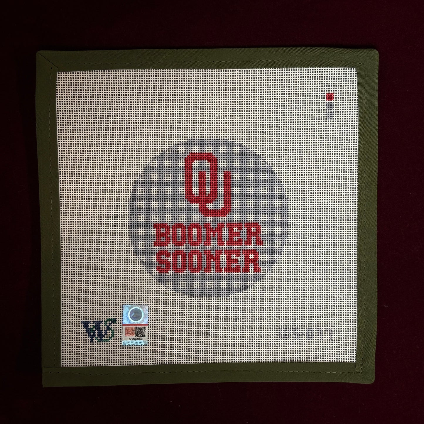 College Rounds - Oklahoma-Needlepoint Canvas-Wipstitch-The Pepper Pot Barrington, IL
