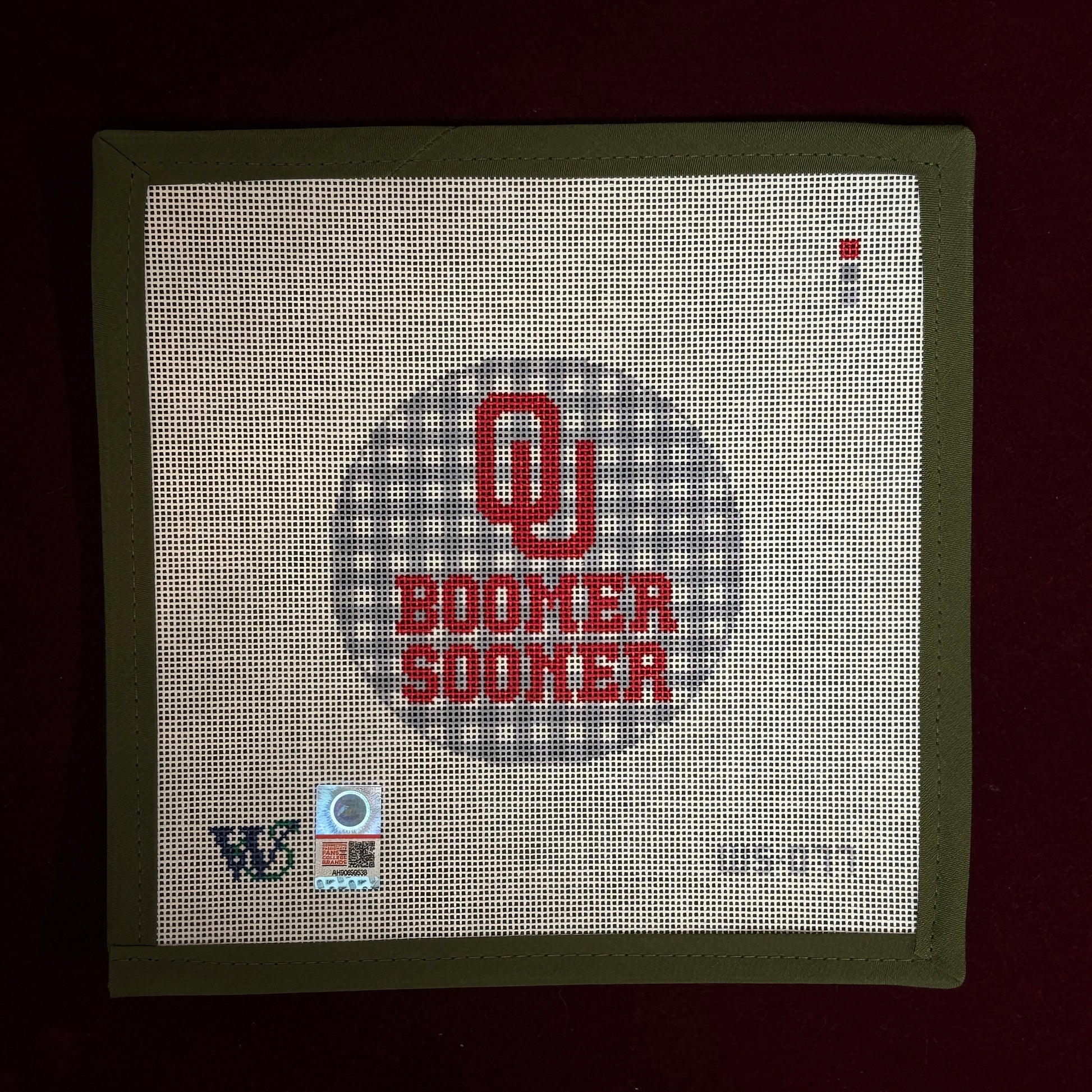 College Rounds - Oklahoma-Needlepoint Canvas-Wipstitch-The Pepper Pot Barrington, IL