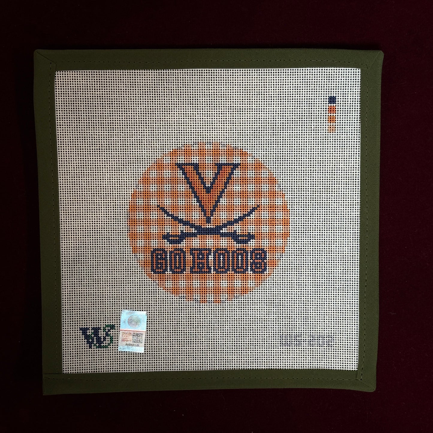College Rounds - UVA-Needlepoint Canvas-Wipstitch-The Pepper Pot Barrington, IL