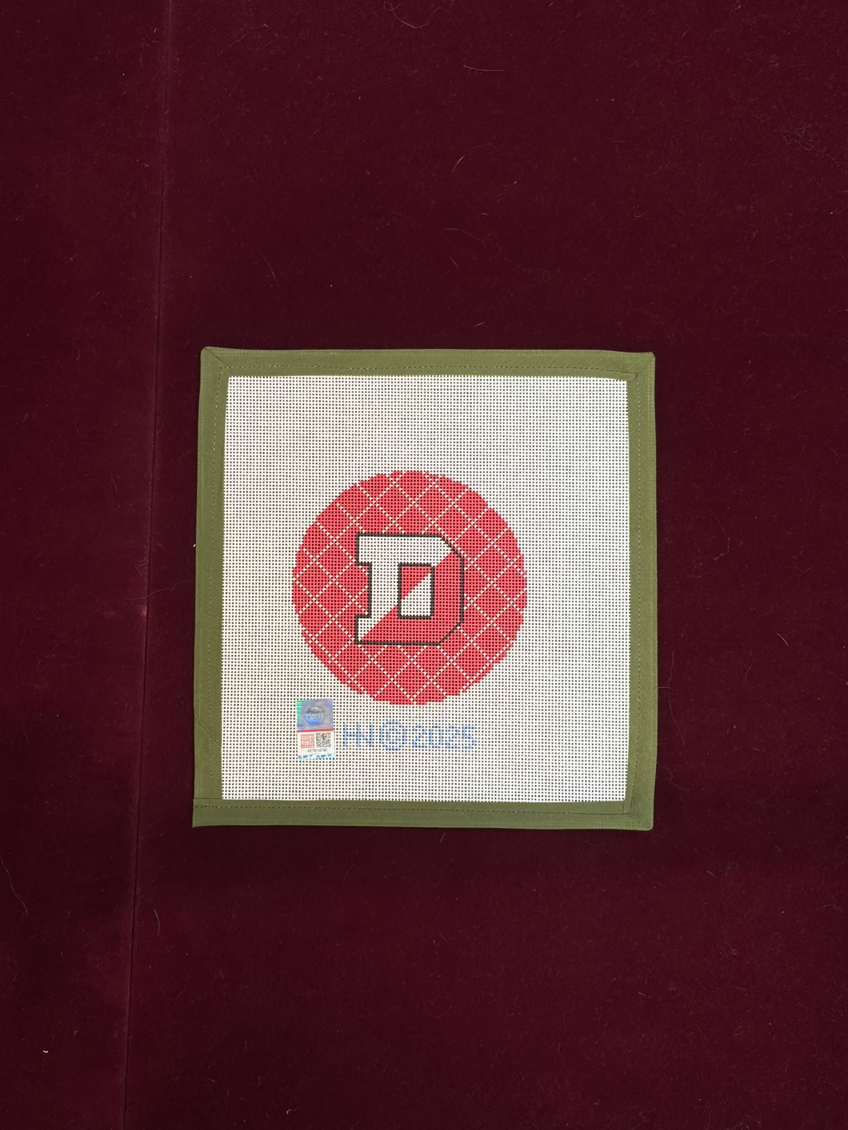 Collegiate Series 4" Round Denison-Canvas-Hedgie Needlepoint Wholesale-The Pepper Pot