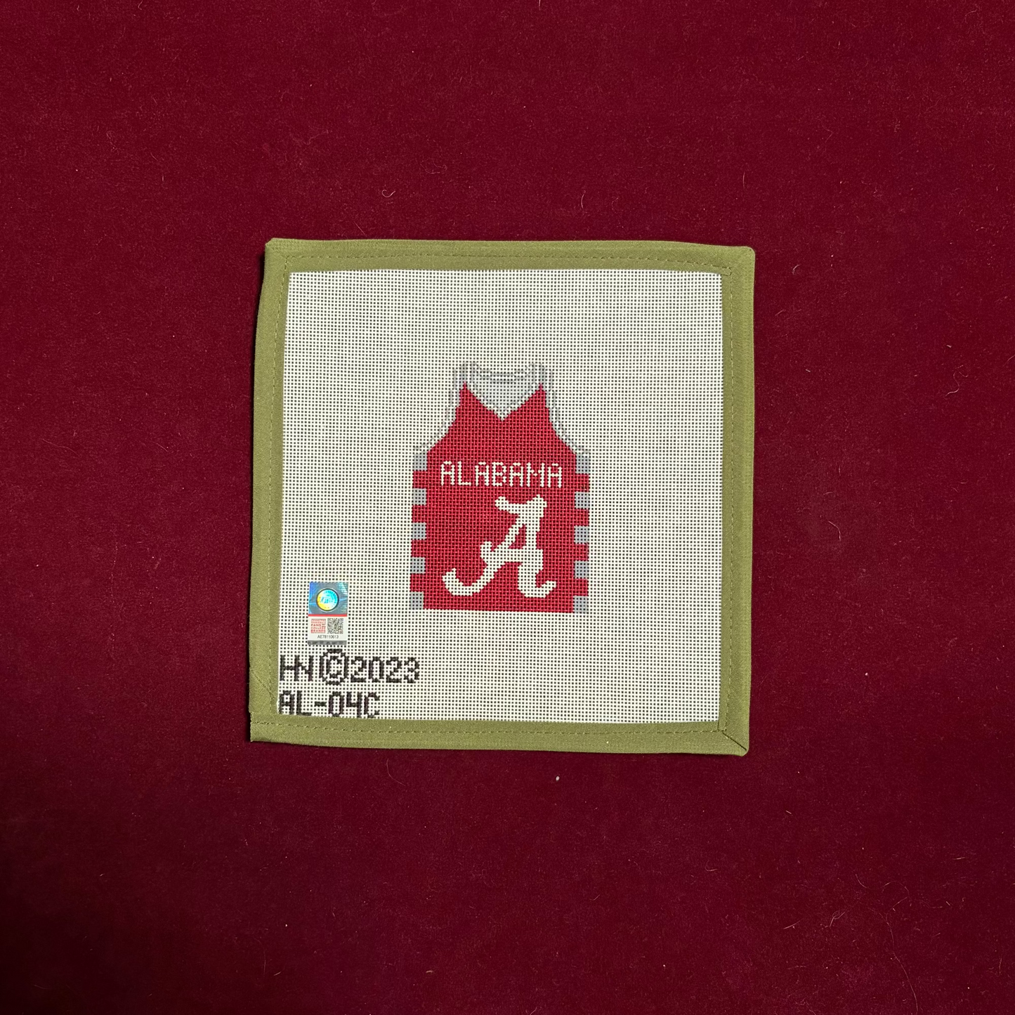 Collegiate Series Basketball Jersey Alabama-Canvas-Hedgie Needlepoint Wholesale-The Pepper Pot