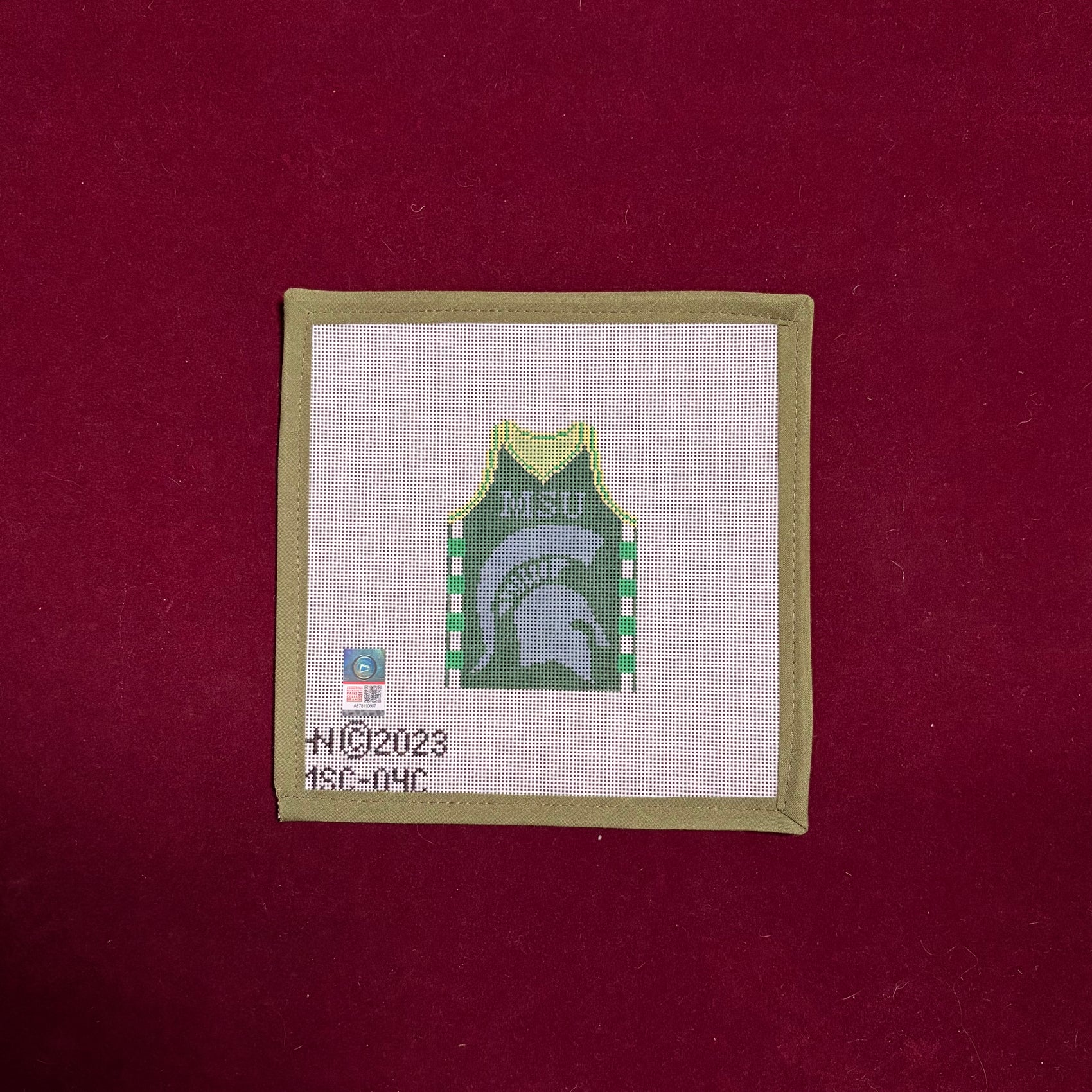 Collegiate Series Basketball Jersey Michigan State-Canvas-Hedgie Needlepoint Wholesale-The Pepper Pot