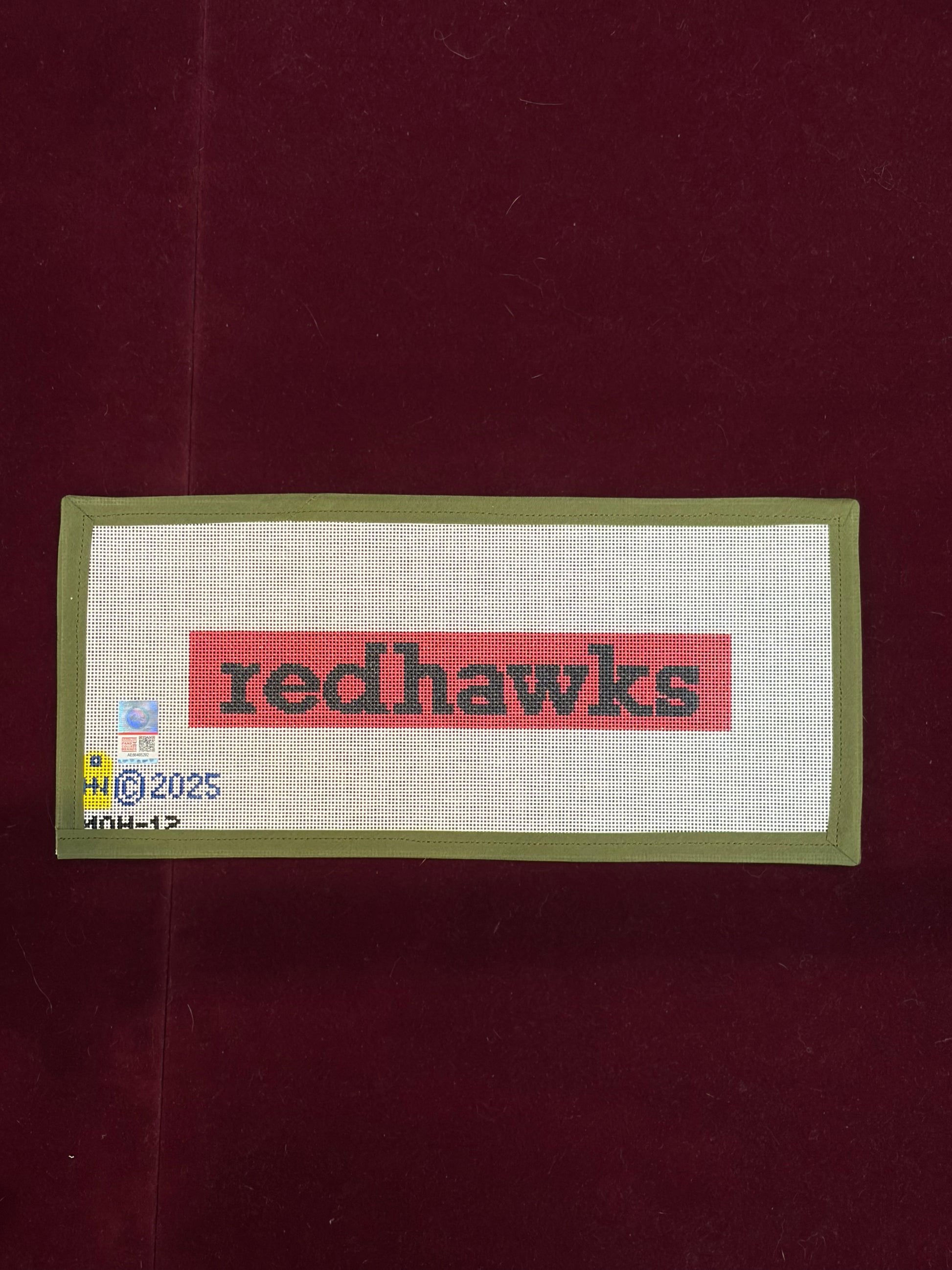 Collegiate Series Key Fob Miami Univeristy Redhawks-Canvas-Hedgie Needlepoint Wholesale-The Pepper Pot