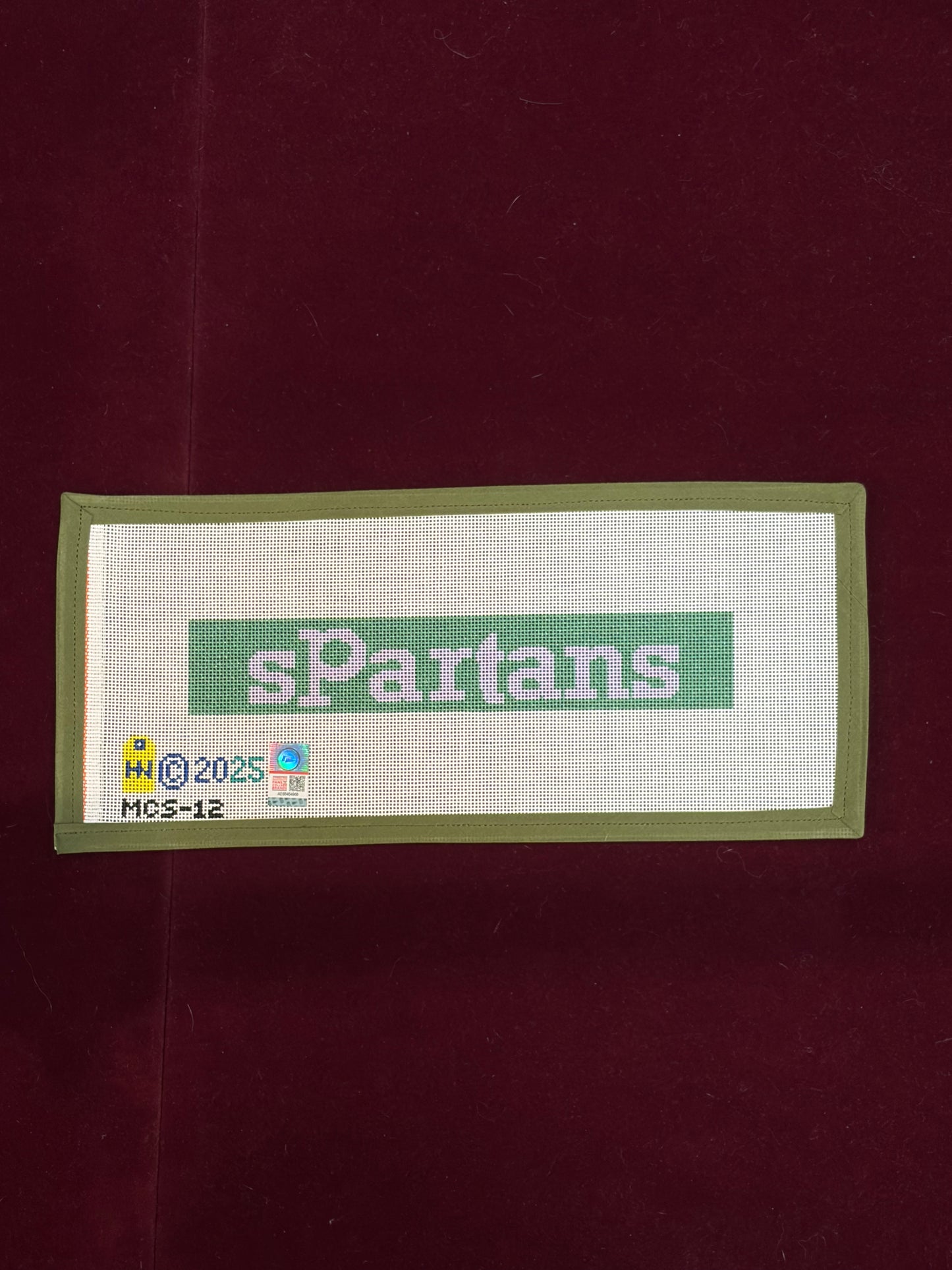 Collegiate Series Key Fob Michigan State Spartans-Canvas-Hedgie Needlepoint Wholesale-The Pepper Pot