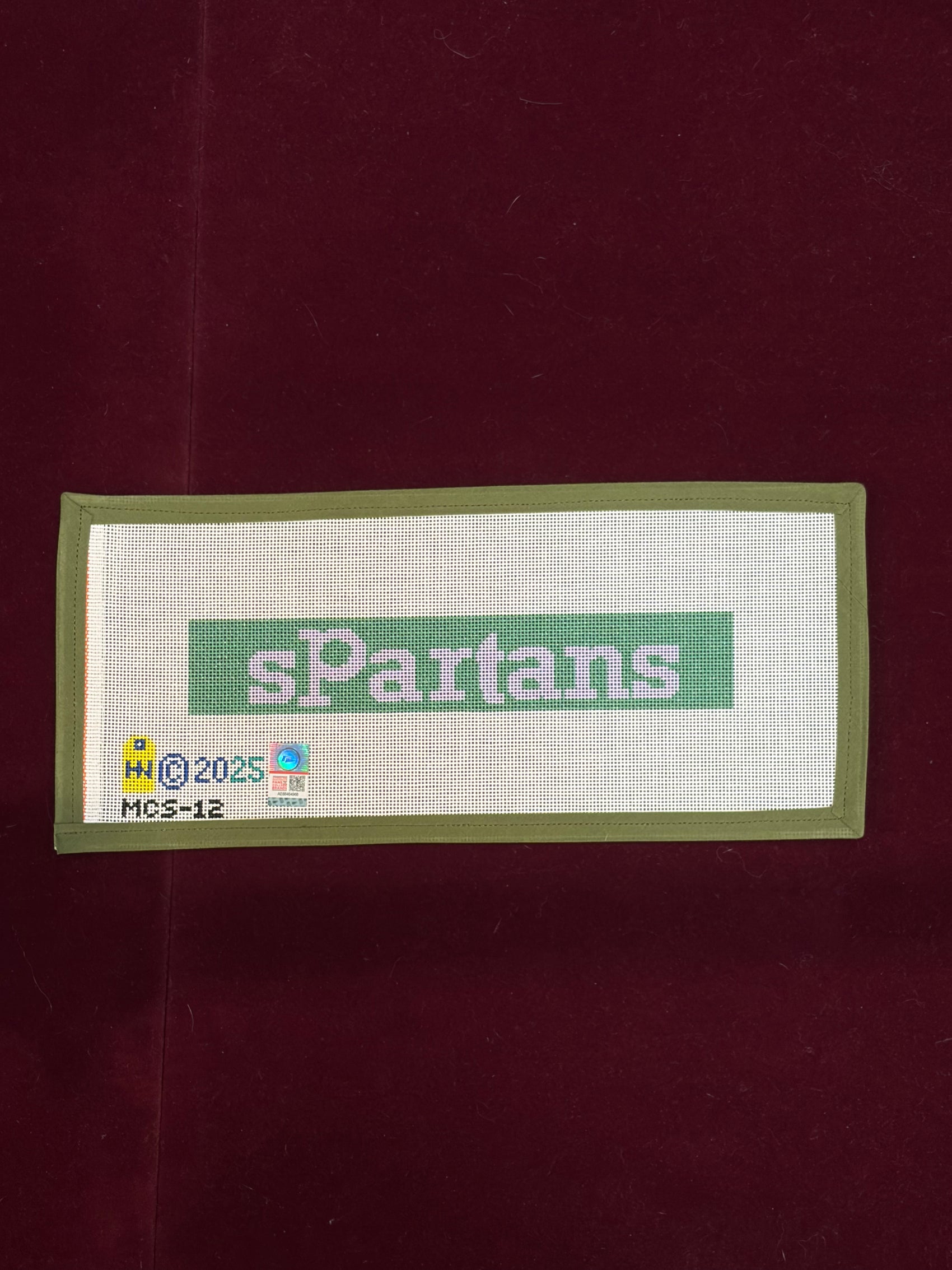 Collegiate Series Key Fob Michigan State Spartans-Canvas-Hedgie Needlepoint Wholesale-The Pepper Pot
