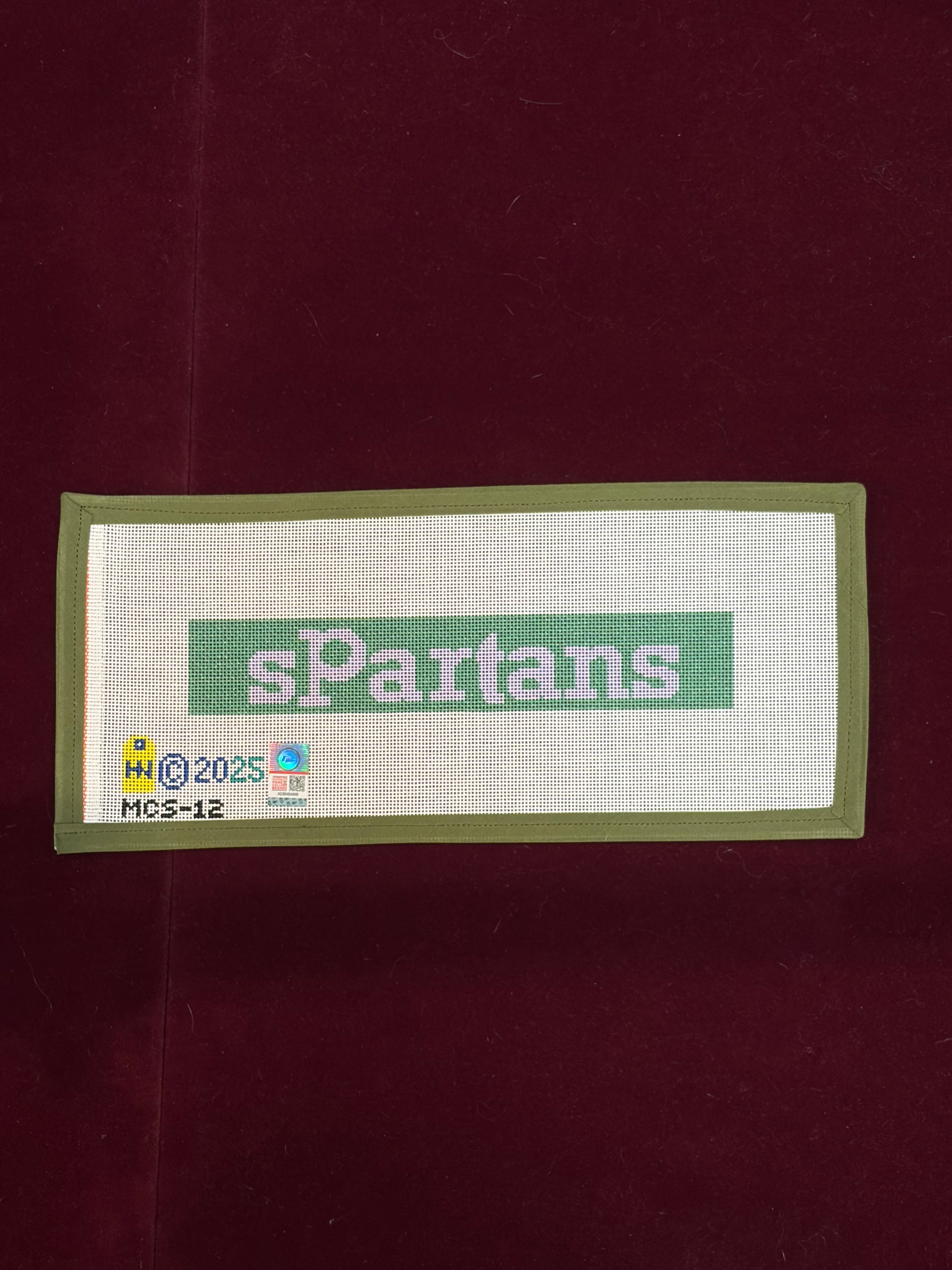 Collegiate Series Key Fob Michigan State Spartans-Canvas-Hedgie Needlepoint Wholesale-The Pepper Pot