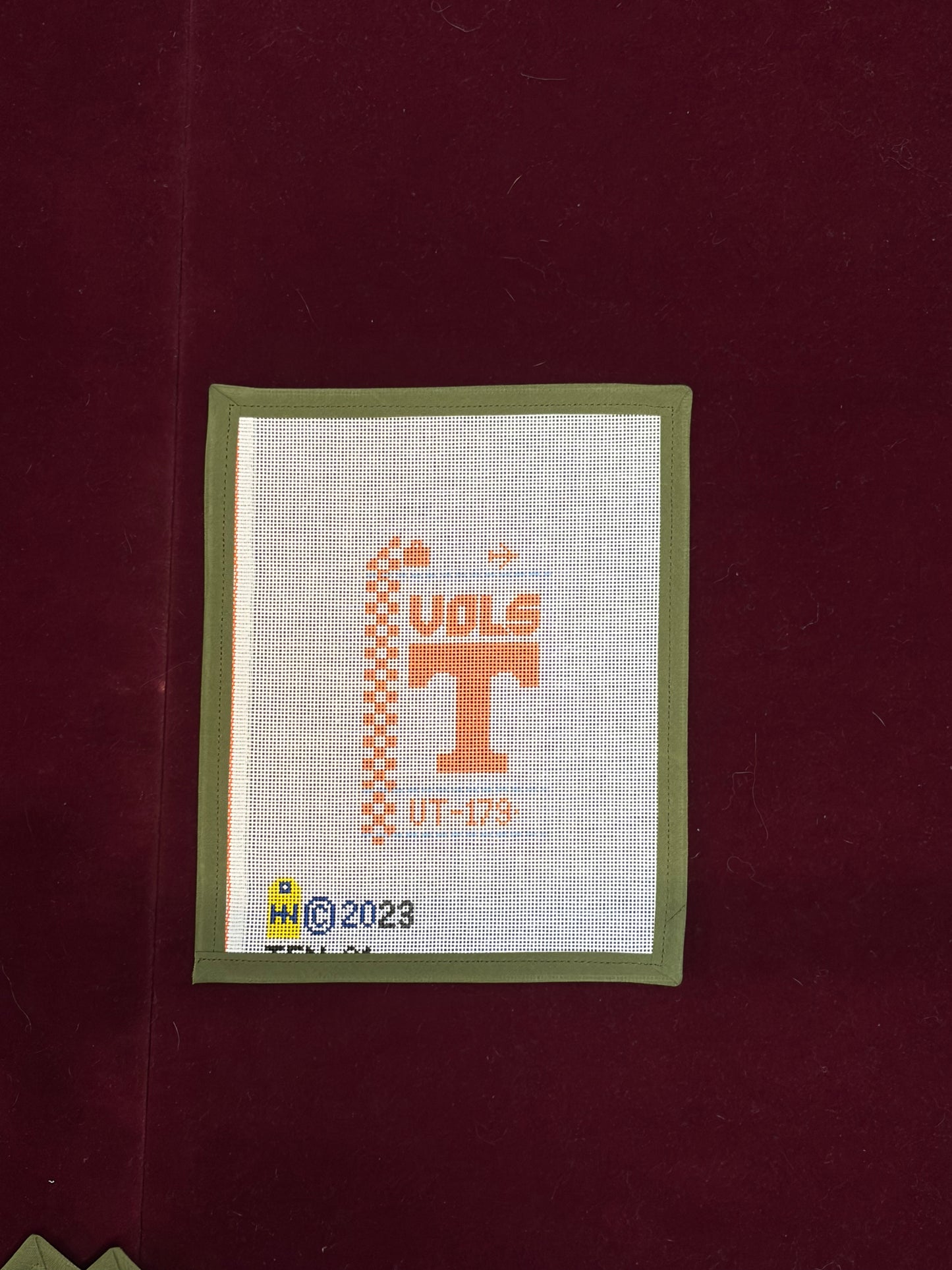 Collegiate Series Travel Tag Tennessee-Canvas-Hedgie Needlepoint Wholesale-The Pepper Pot