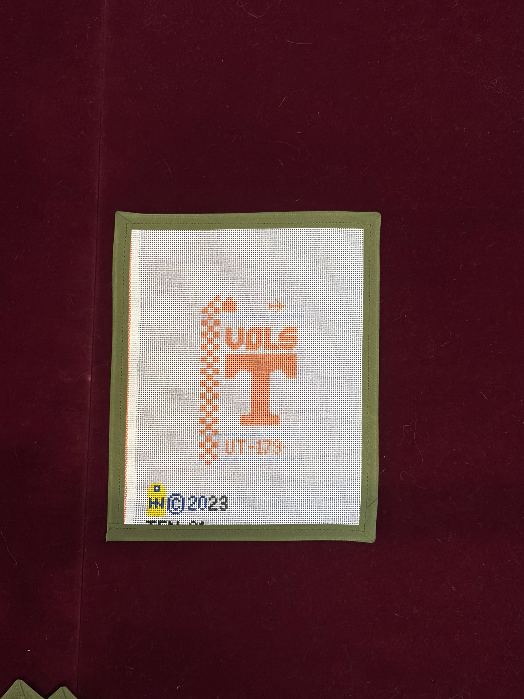 Collegiate Series Travel Tag Tennessee-Canvas-Hedgie Needlepoint Wholesale-The Pepper Pot