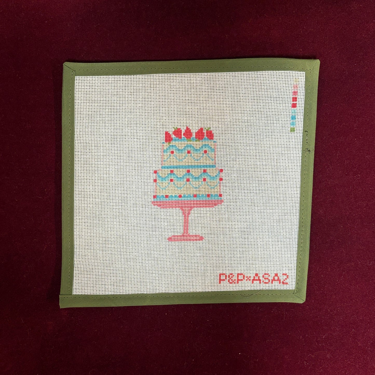 Confection Cake (Blue)-Needlepoint Canvas-Penny & Penny-The Pepper Pot Barrington, IL